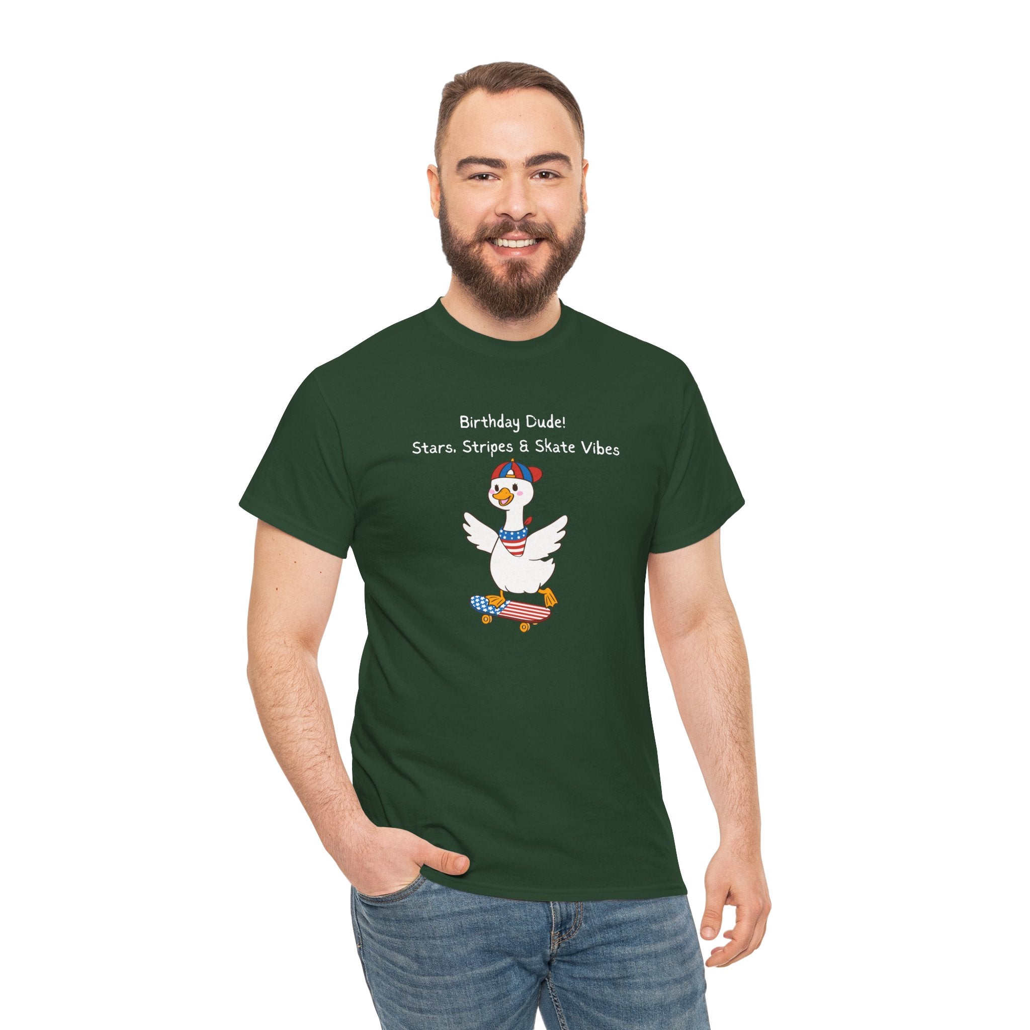 Birthday Dude! Stars, Stripes & Skate Vibes Tee