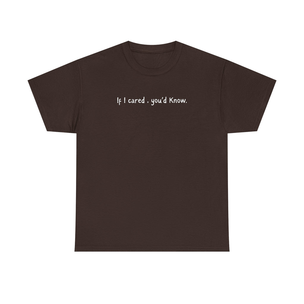 If I Cared You'd Know T-Shirt — Minimalist Sarcastic Graphic Tee