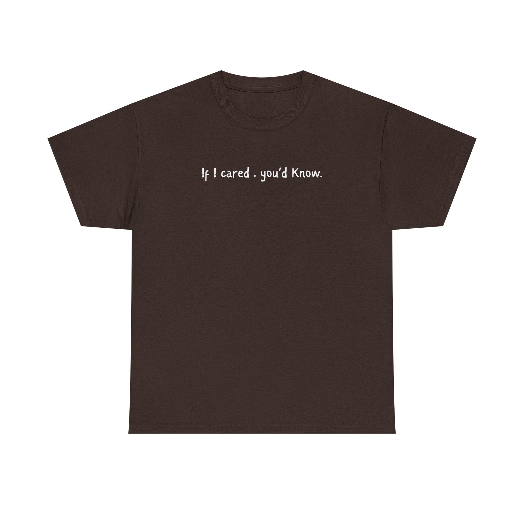 If I Cared You'd Know T-Shirt — Minimalist Sarcastic Graphic Tee