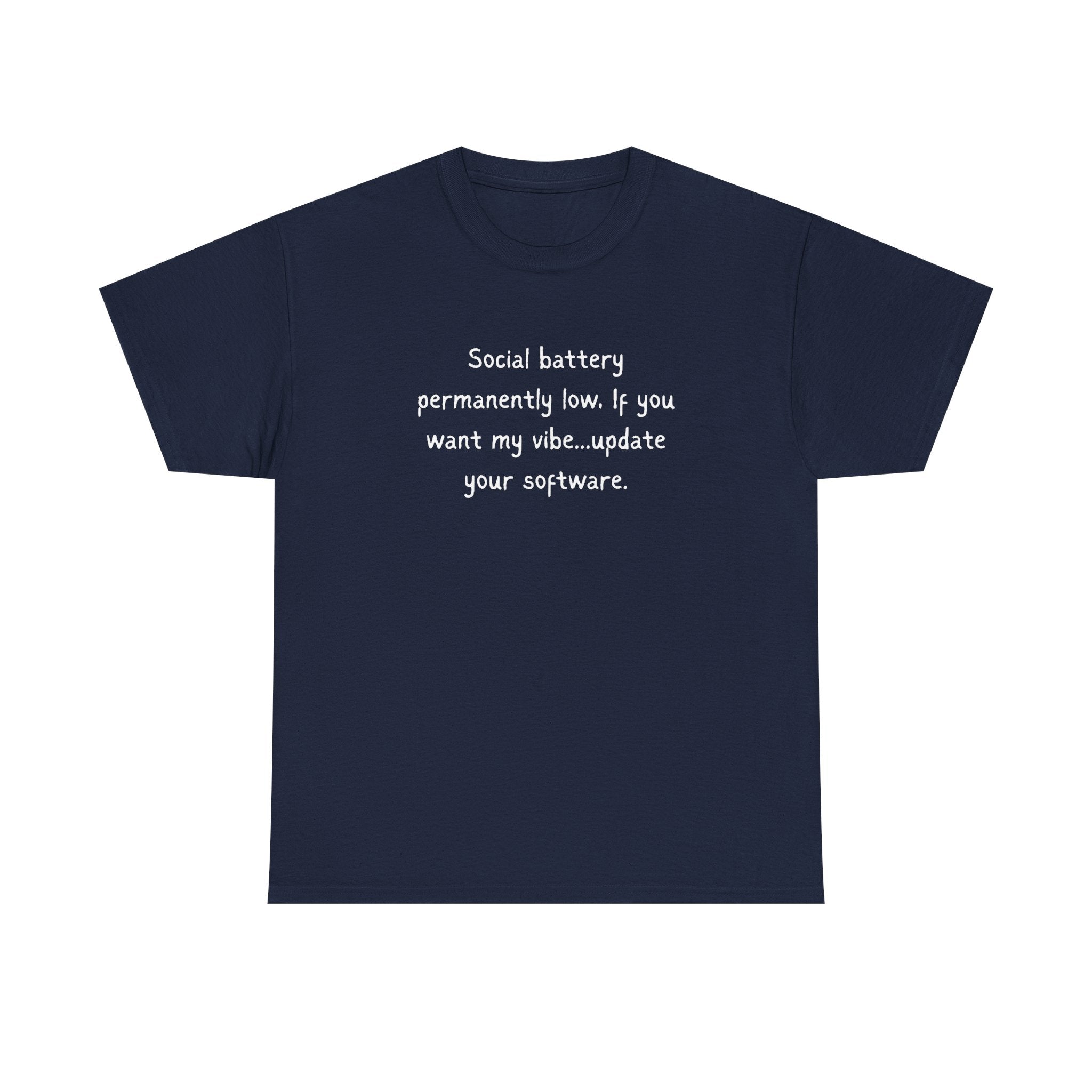Social Battery Permanently Low Tee — Introvert Humor Cotton T-Shirt
