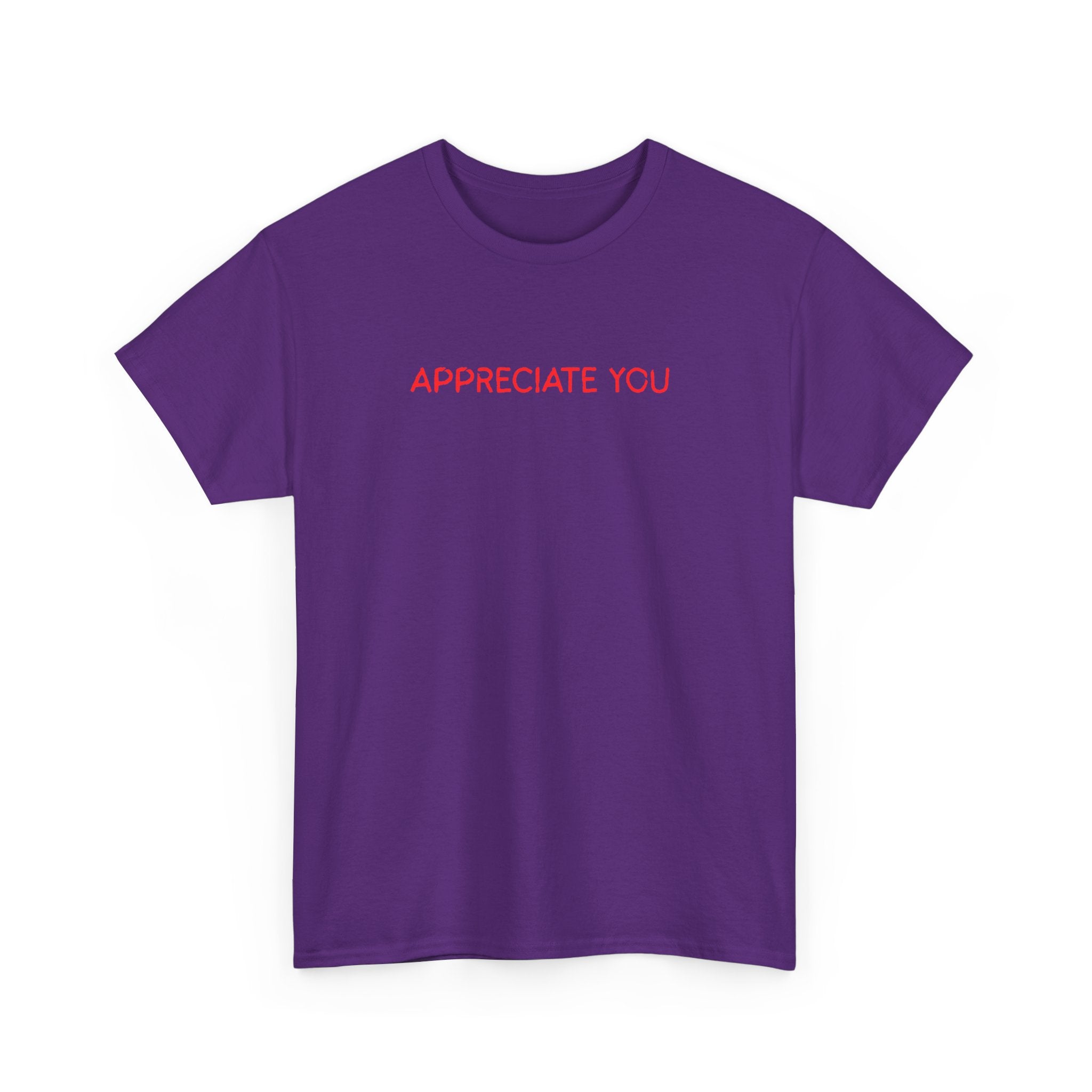 Appreciate You Tee – Minimalist Red Text Graphic T‑Shirt