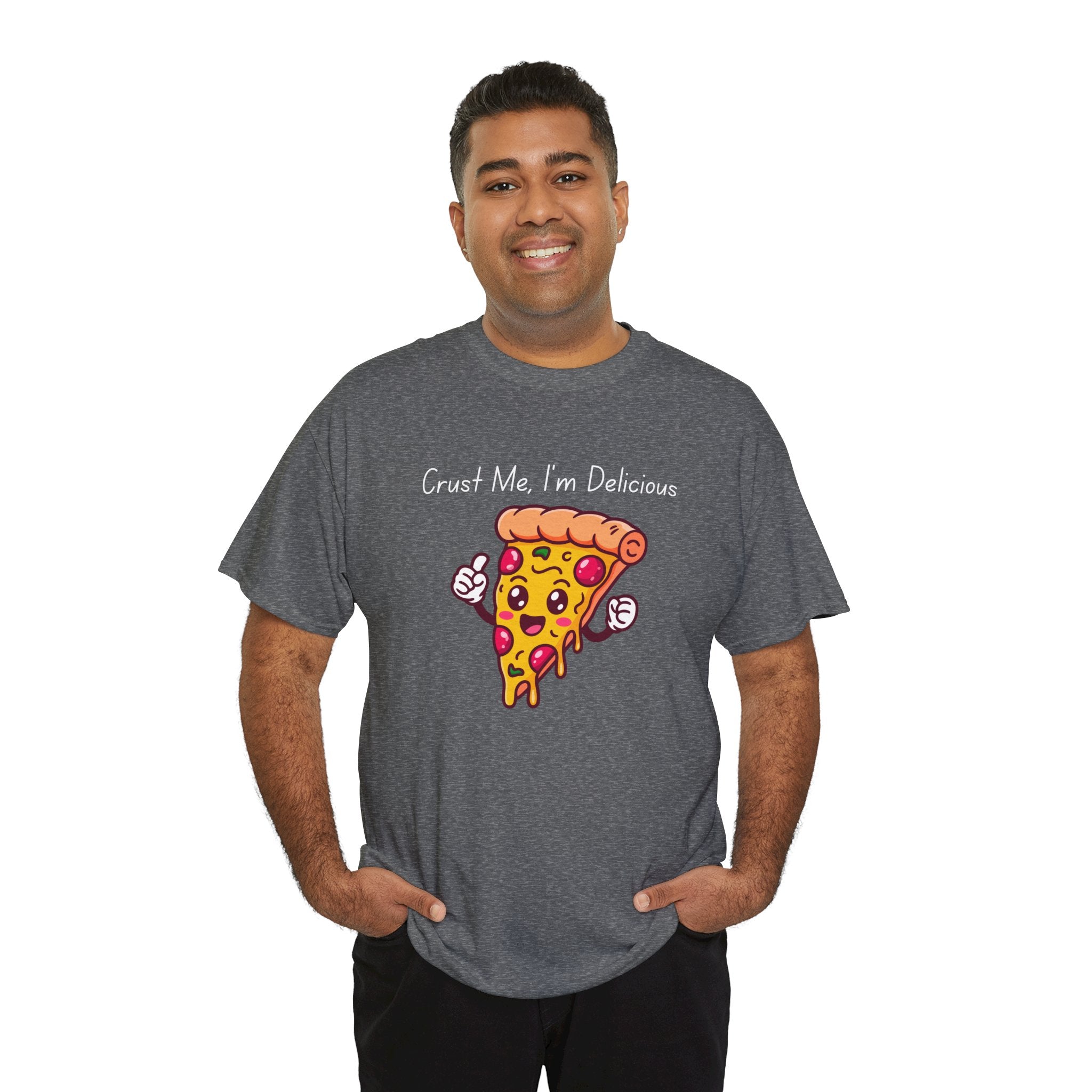 Pizza Slice Tee — "Crust Me, I'm Delicious" Funny Pizza Graphic Shirt