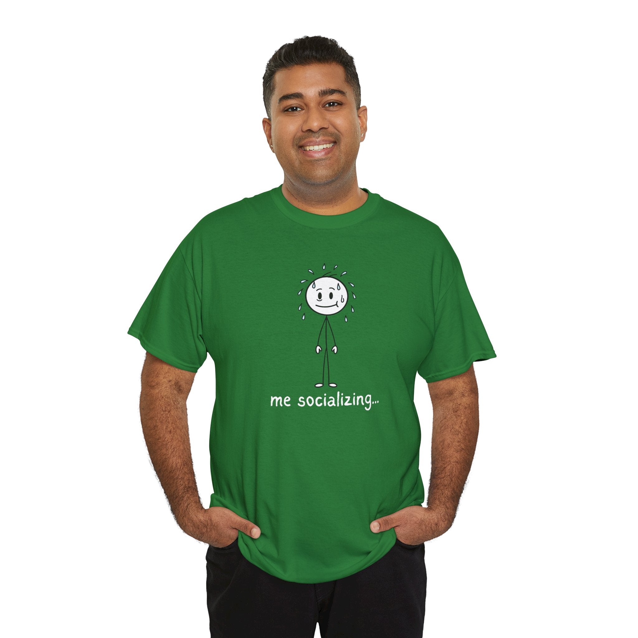 Me Socializing T-Shirt — Funny Introvert Stick Figure Tee