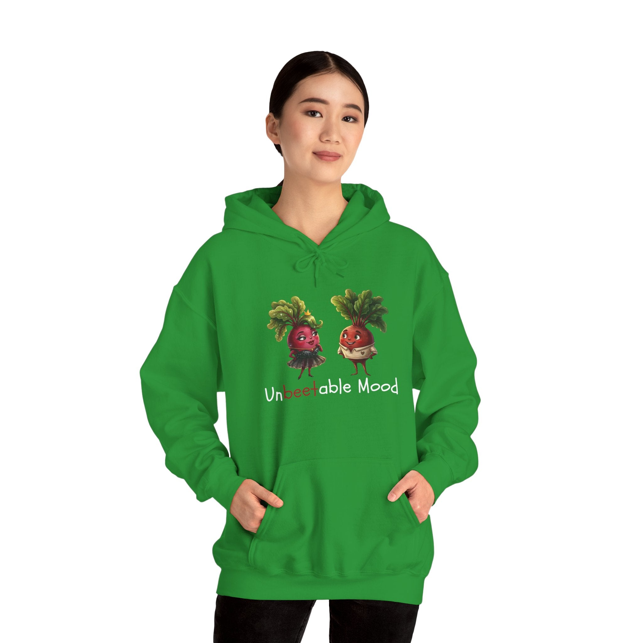Radish 'Unbeetable Mood' Hoodie – Cute Veggie Couple Graphic Sweatshirt