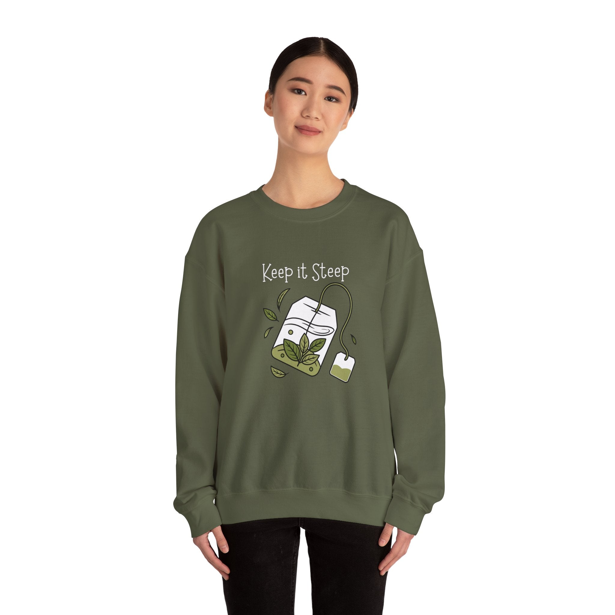 Crewneck Sweatshirt — Herbal Tea Bag Illustration | Cozy Botanical Gift