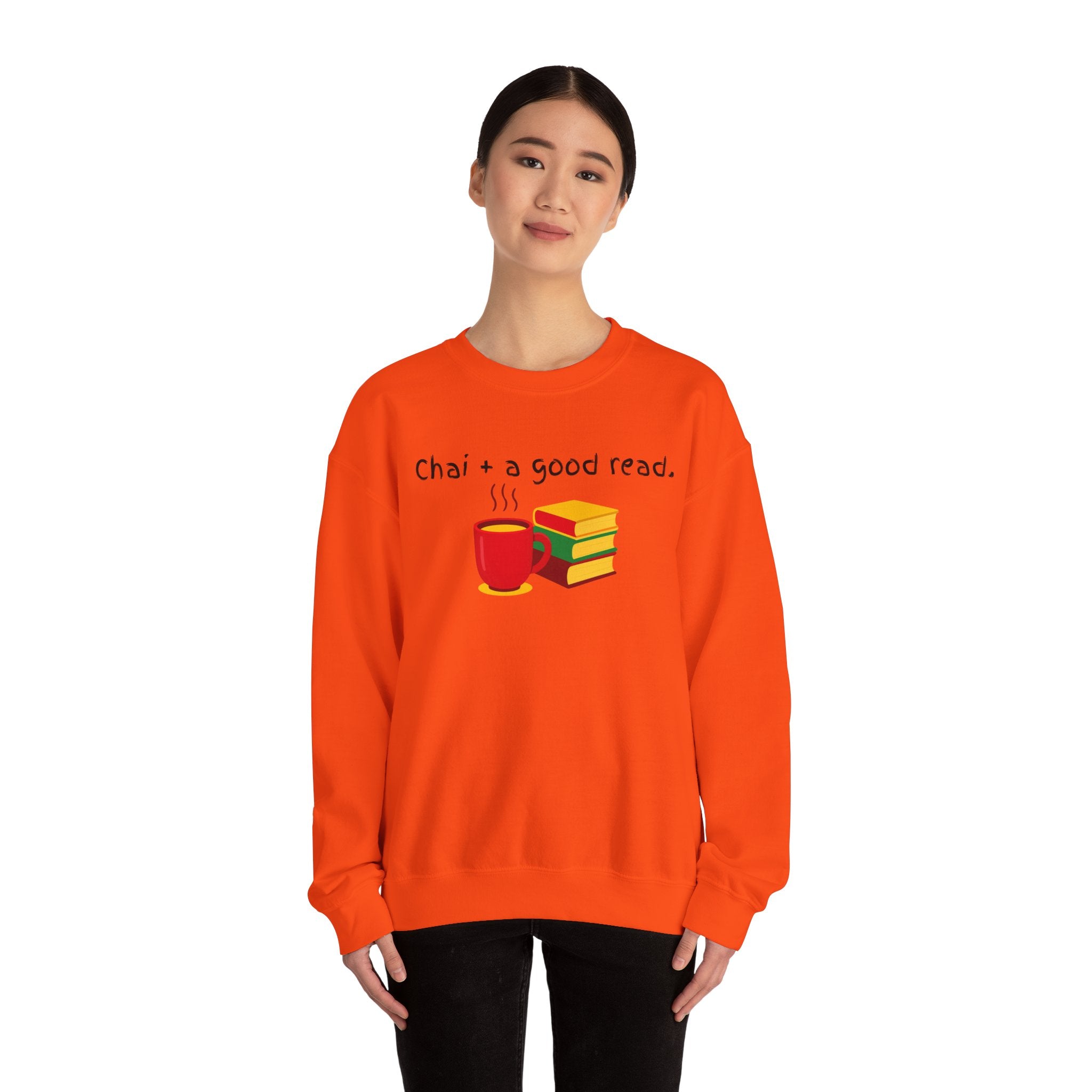 Cozy Reading Sweatshirt — "Chai + a Good Read" Crewneck
