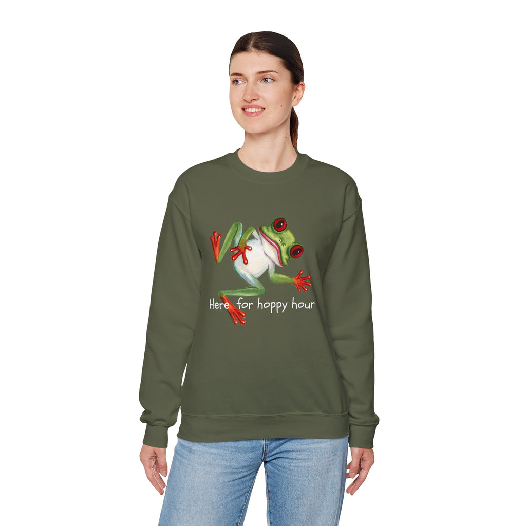 Frog 'Here for Hoppy Hour' Crewneck Sweatshirt