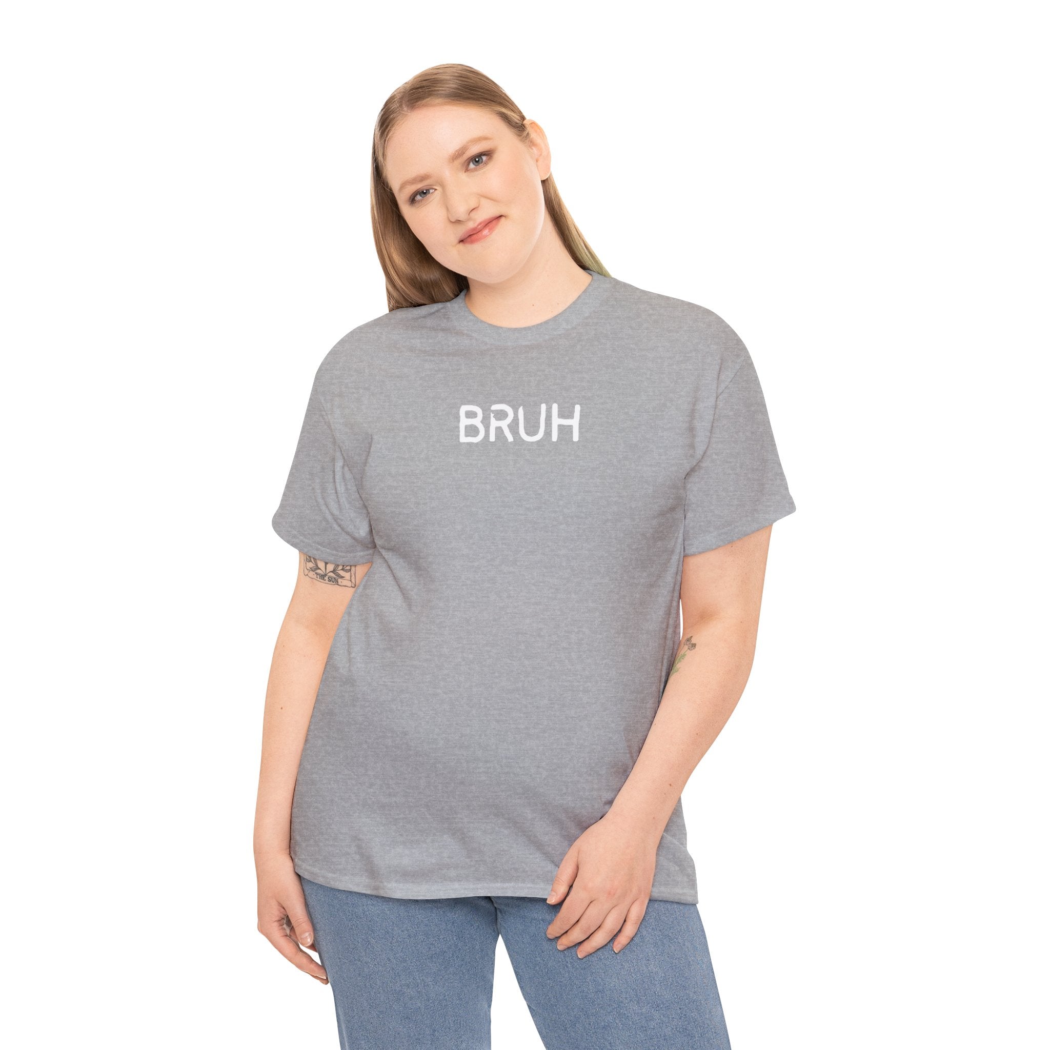 Bruh Minimalist Graphic Tee — Casual Streetwear Shirt with Small Chest Text