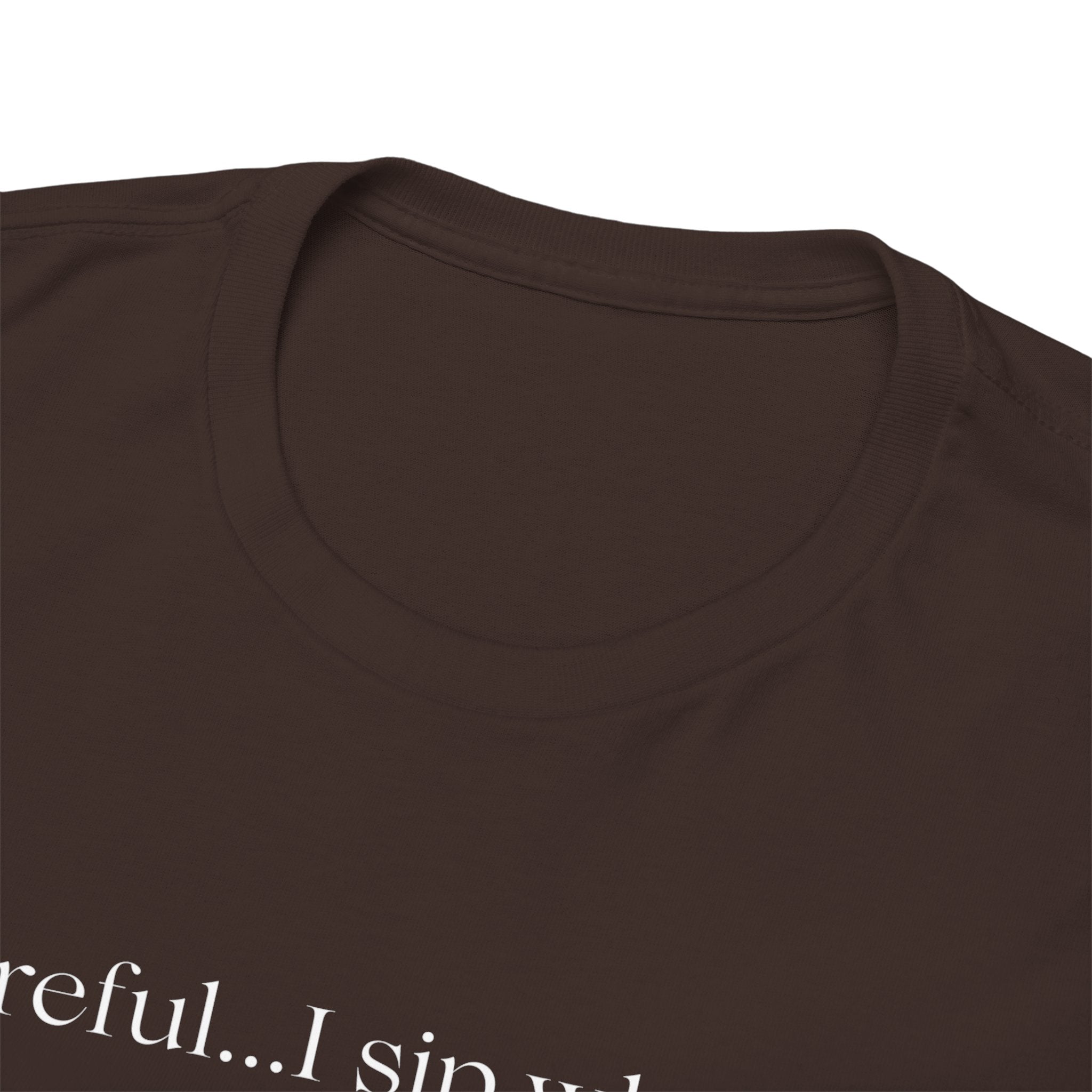 Funny Whiskey Tee — "Careful... I sip whiskey and make questionable eye contact" T-Shirt