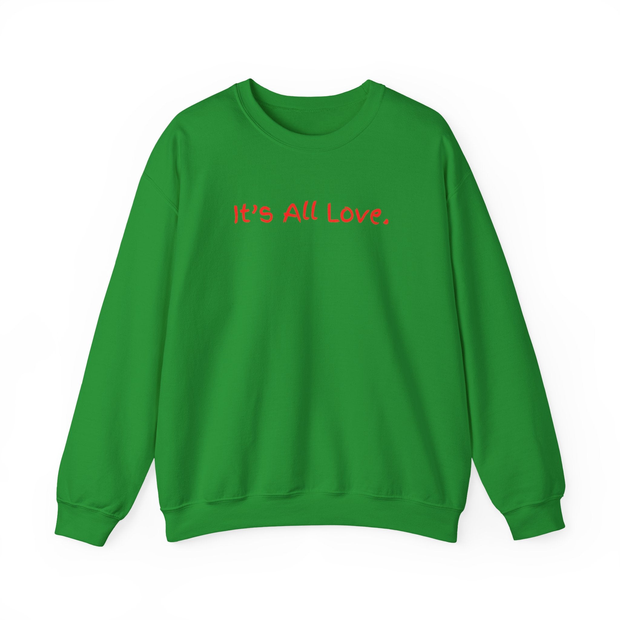 It's All Love Crewneck Sweatshirt — Casual Unisex Black Pullover