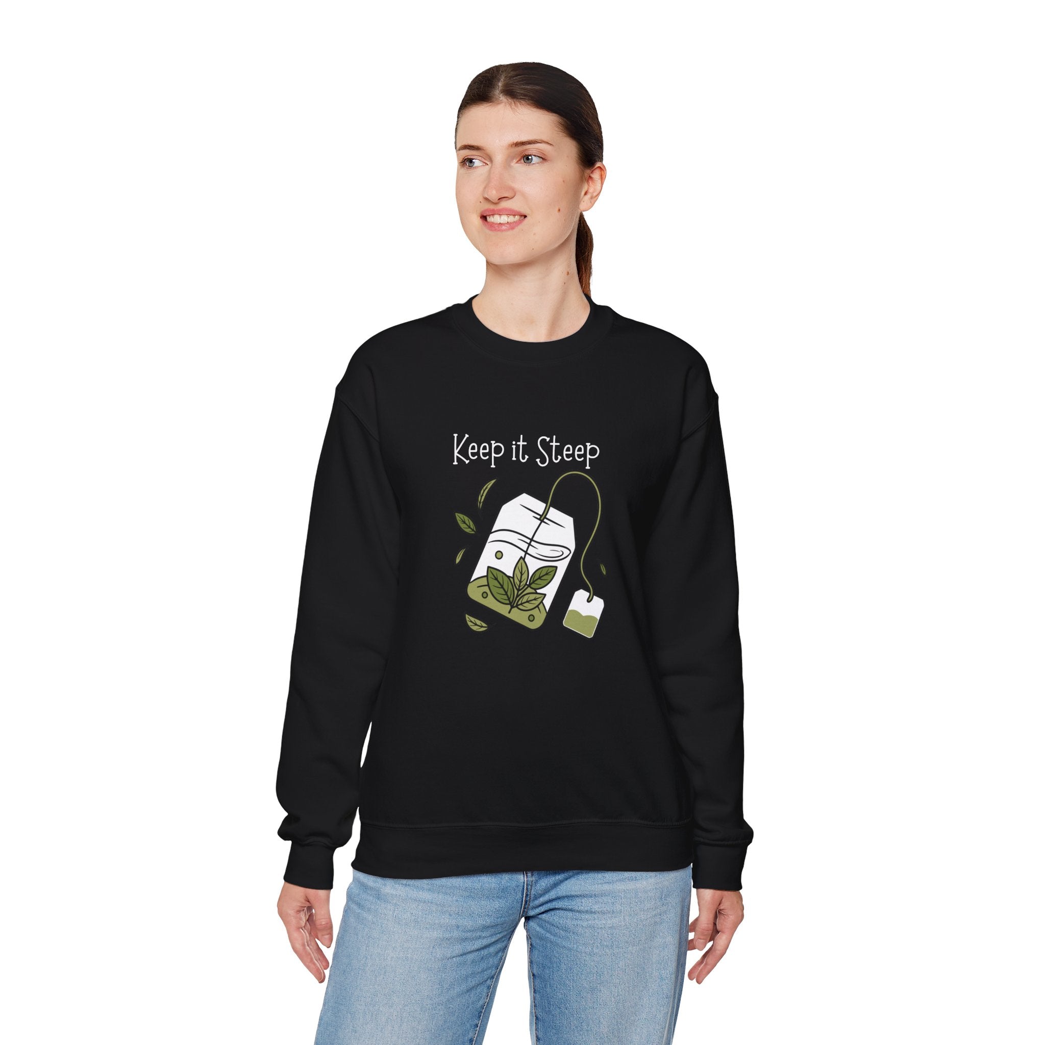 Crewneck Sweatshirt — Herbal Tea Bag Illustration | Cozy Botanical Gift