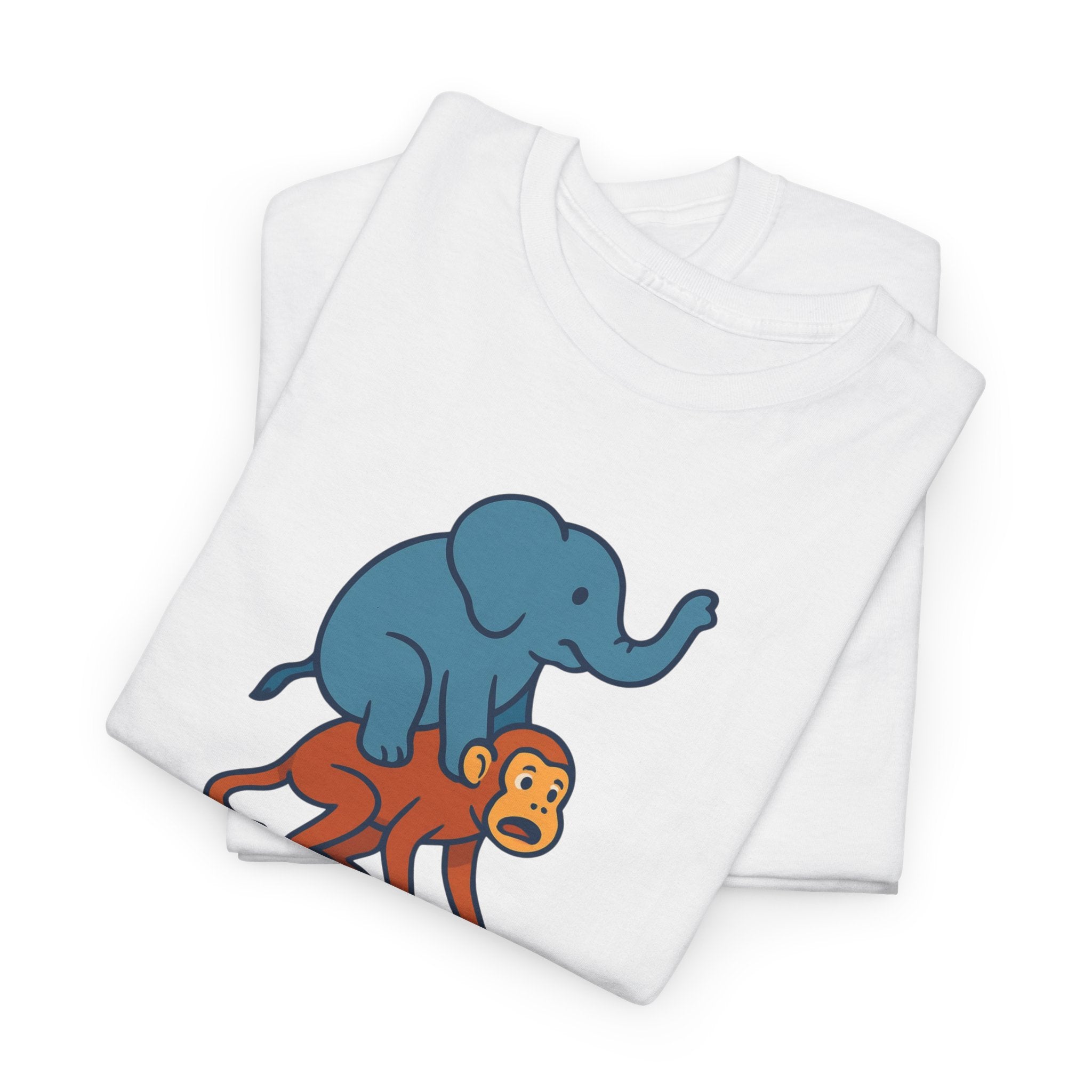 Funny Elephant Riding Monkey T-Shirt — "Send Help" Graphic Tee