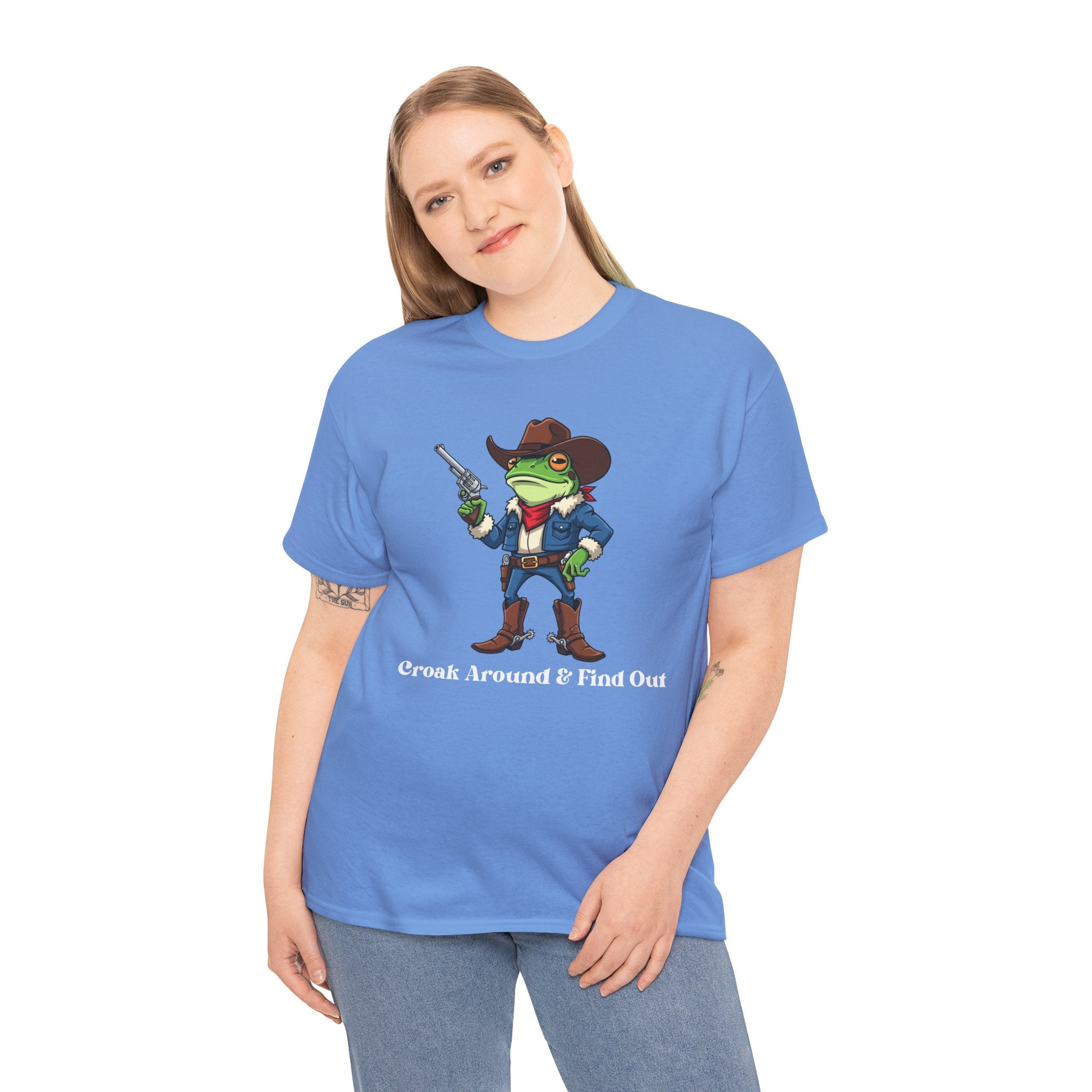 Cowboy Frog T-Shirt - "Croak Around & Find Out" Funny Western Graphic Tee