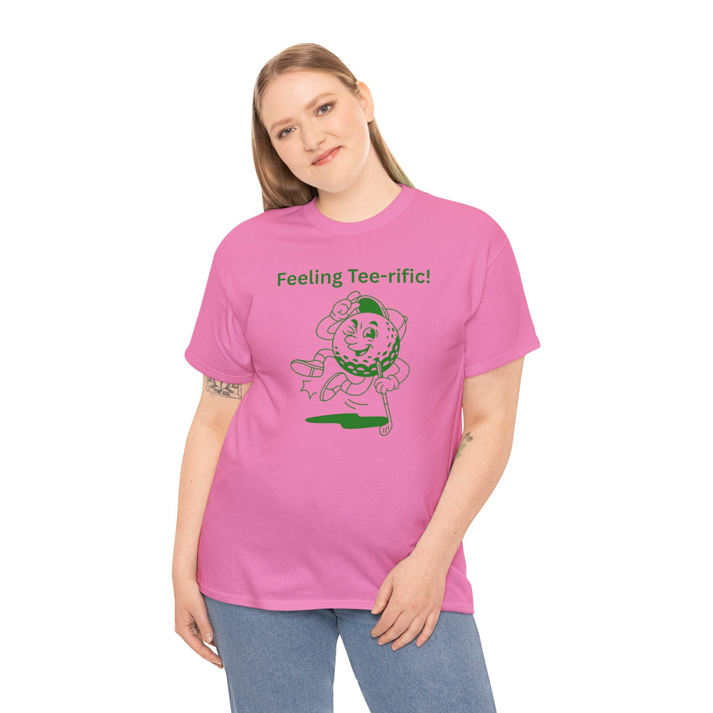 Golf Tee T-Shirt — "Feeling Tee-rific!" Vintage Golf Character Shirt