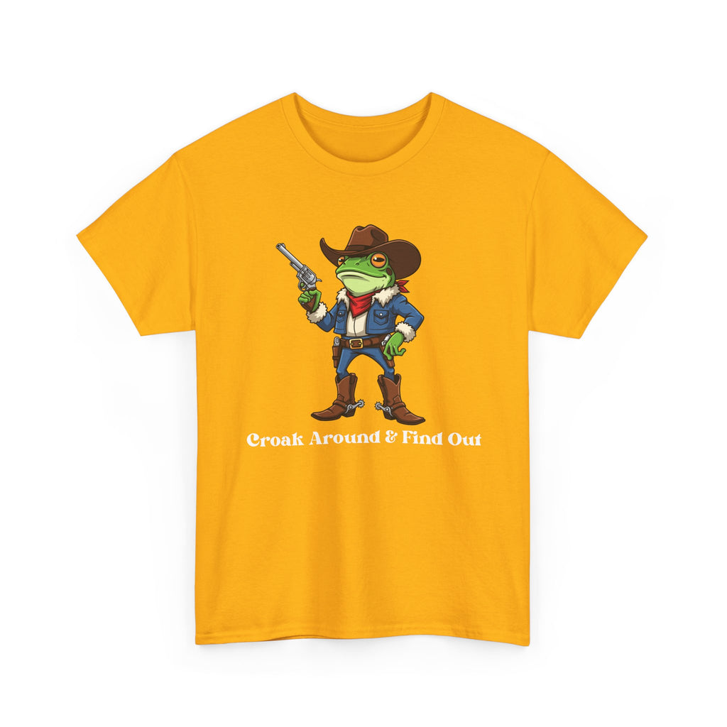 Cowboy Frog T-Shirt - "Croak Around & Find Out" Funny Western Graphic Tee