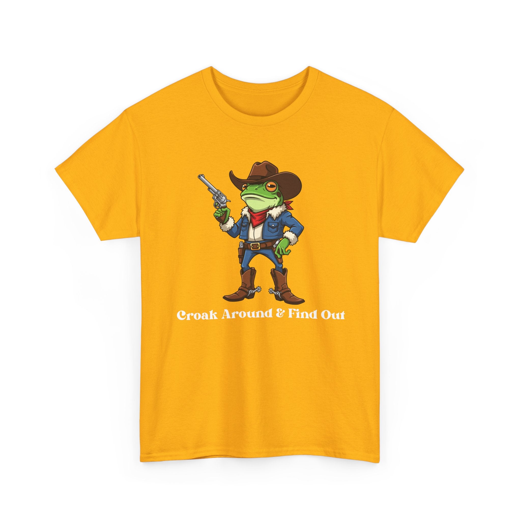 Cowboy Frog T-Shirt - "Croak Around & Find Out" Funny Western Graphic Tee