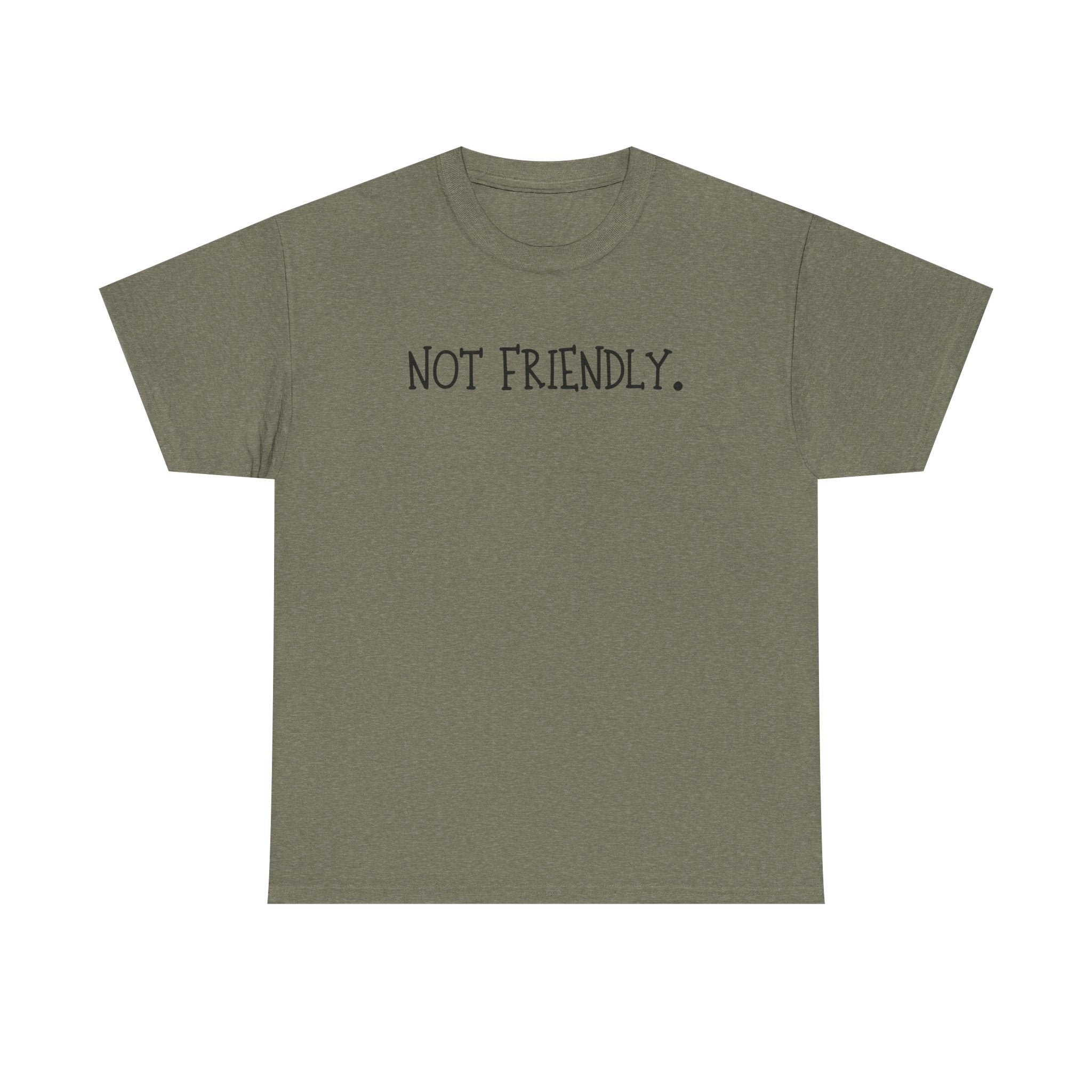 T-Shirt — "Not Friendly." Minimalist Statement Tee