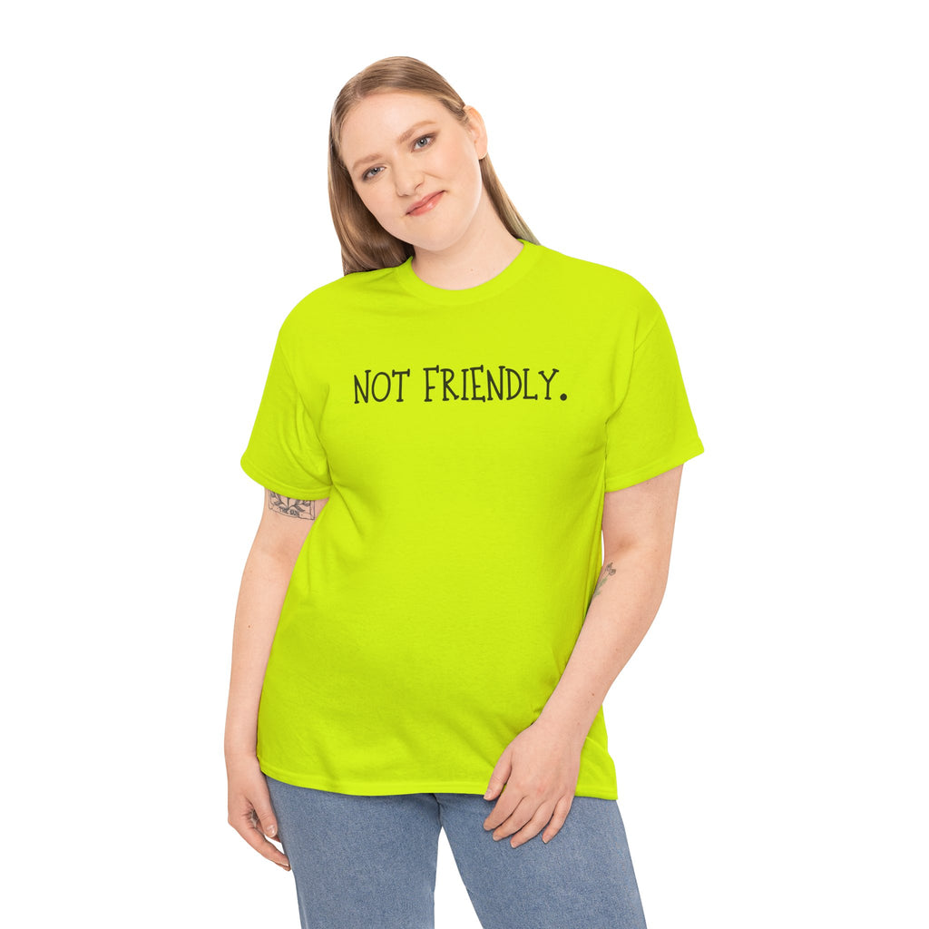 T-Shirt — "Not Friendly." Minimalist Statement Tee