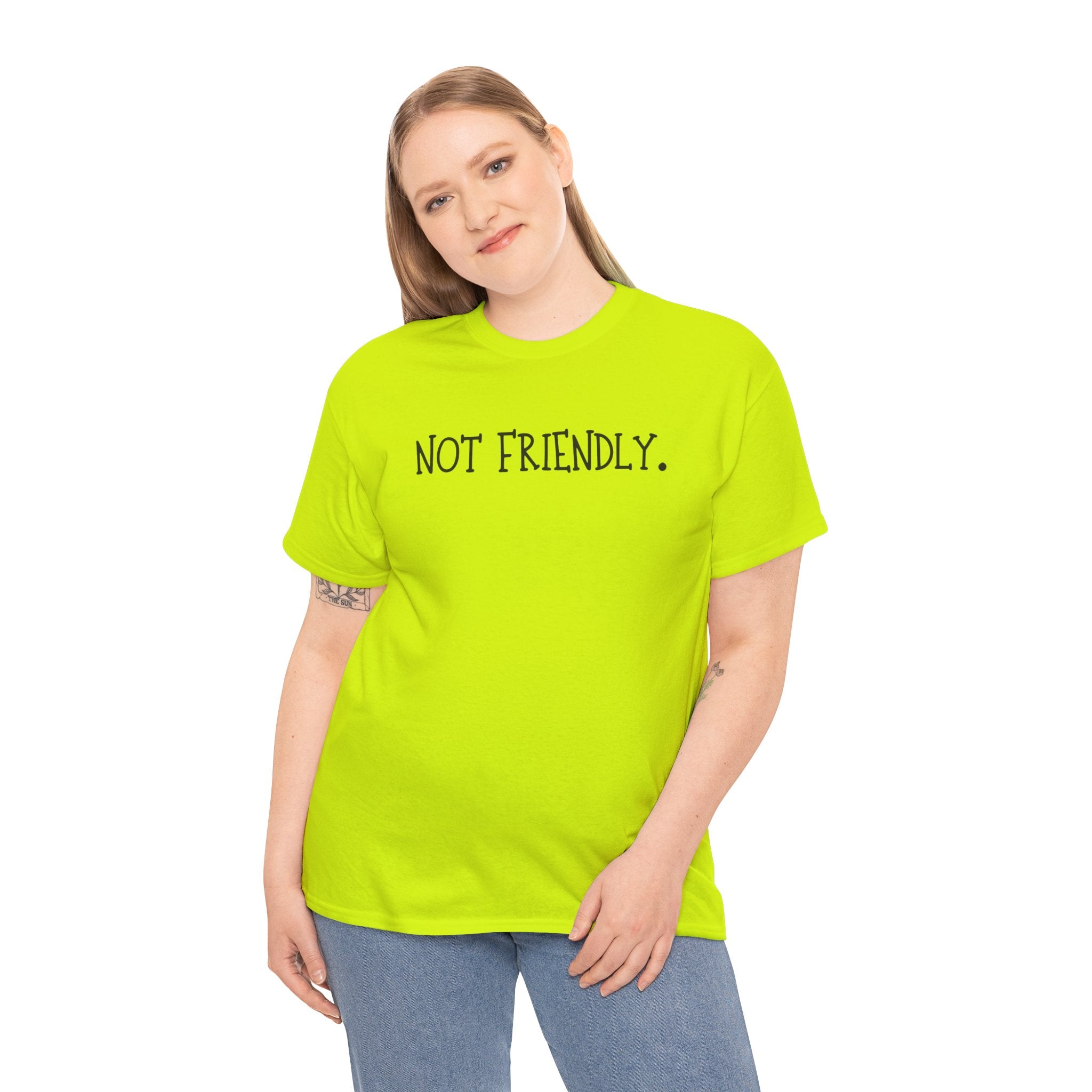 T-Shirt — "Not Friendly." Minimalist Statement Tee