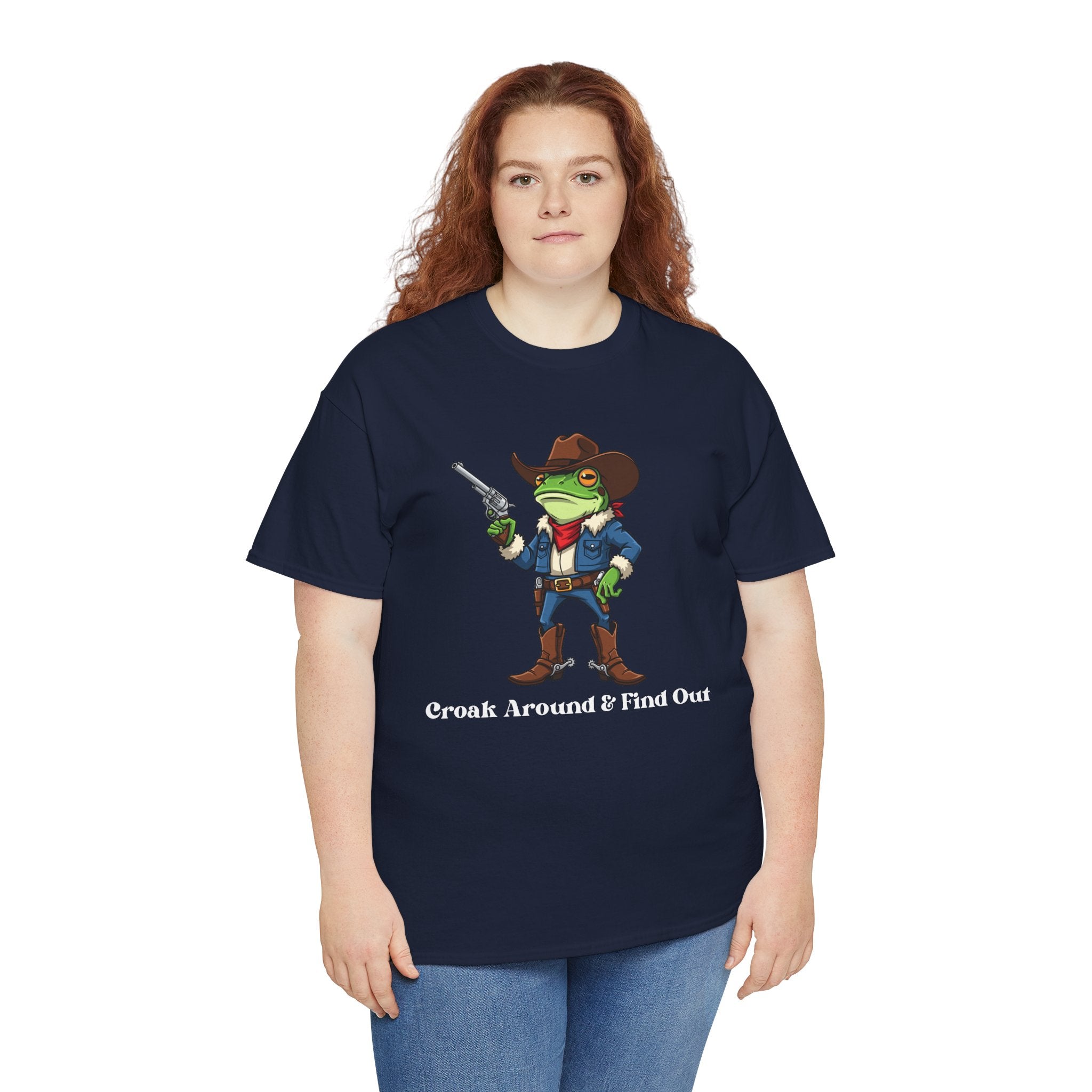 Cowboy Frog T-Shirt - "Croak Around & Find Out" Funny Western Graphic Tee