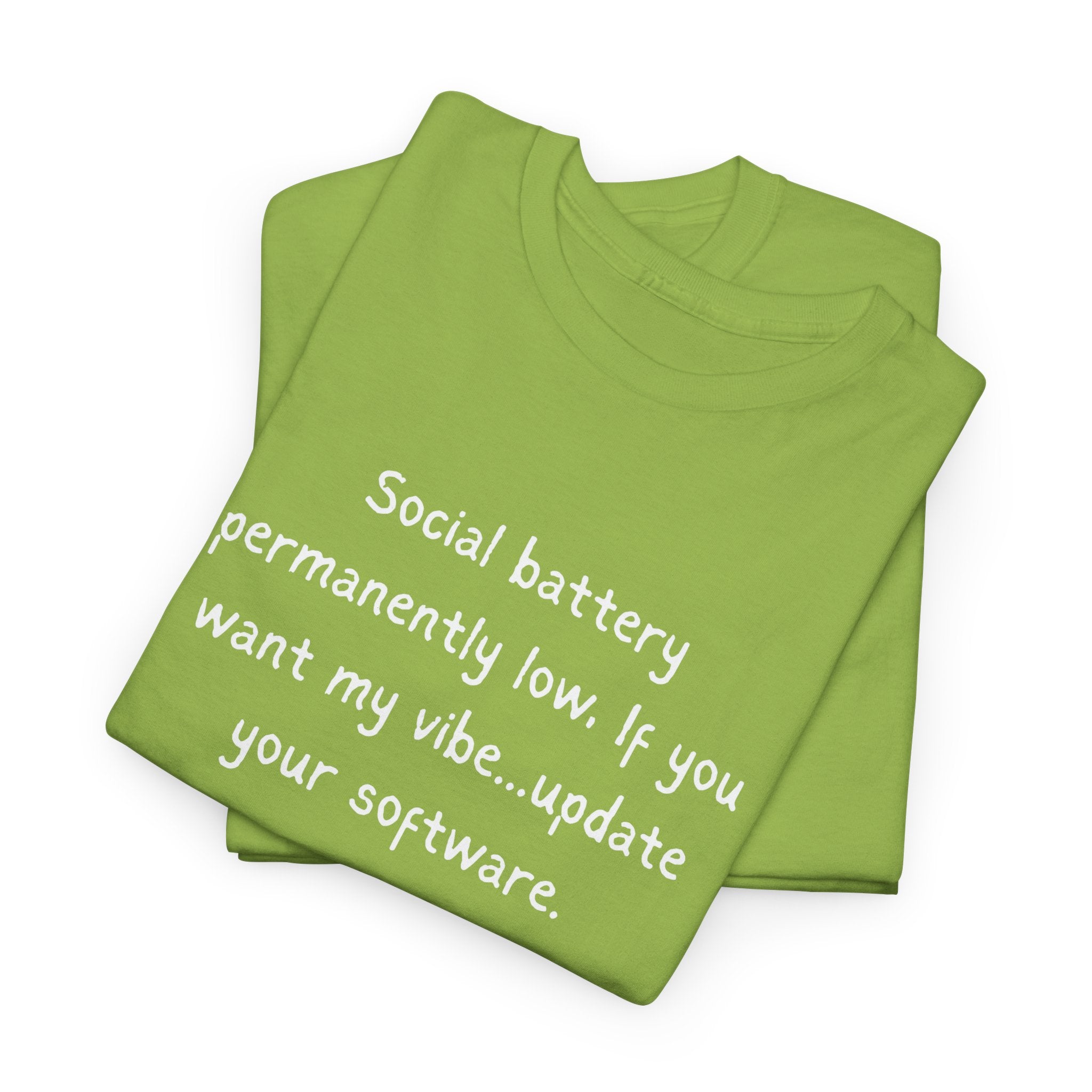 Social Battery Permanently Low Tee — Introvert Humor Cotton T-Shirt