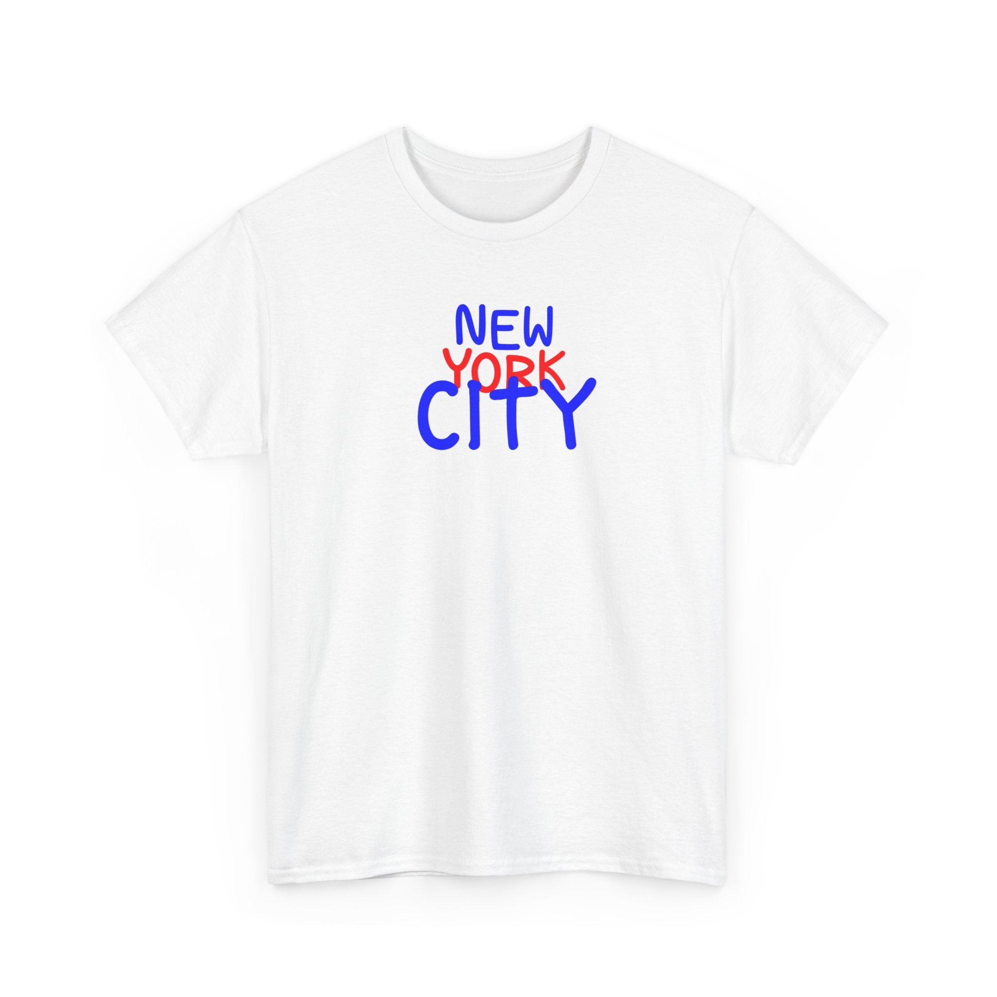 New York City Graphic Tee - Handwritten Red & Blue NYC T-Shirt
