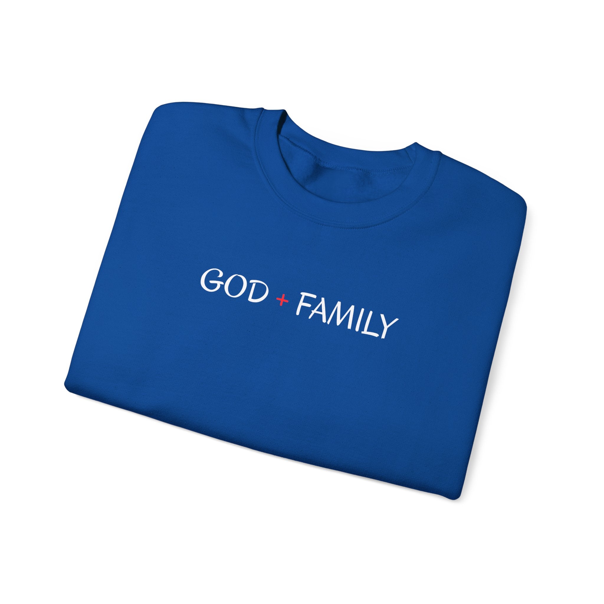 God + Family Crewneck Sweatshirt — Faith-Based Family Pullover
