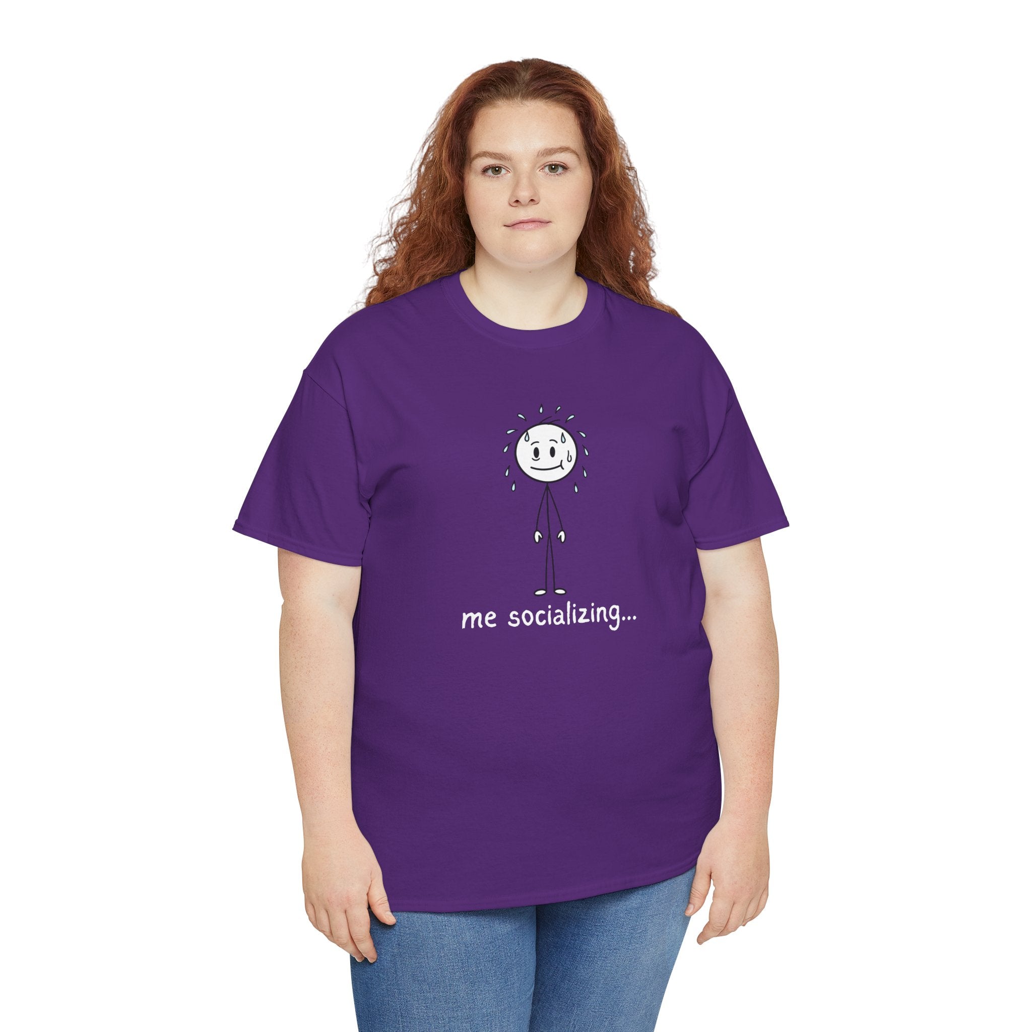 Me Socializing T-Shirt — Funny Introvert Stick Figure Tee