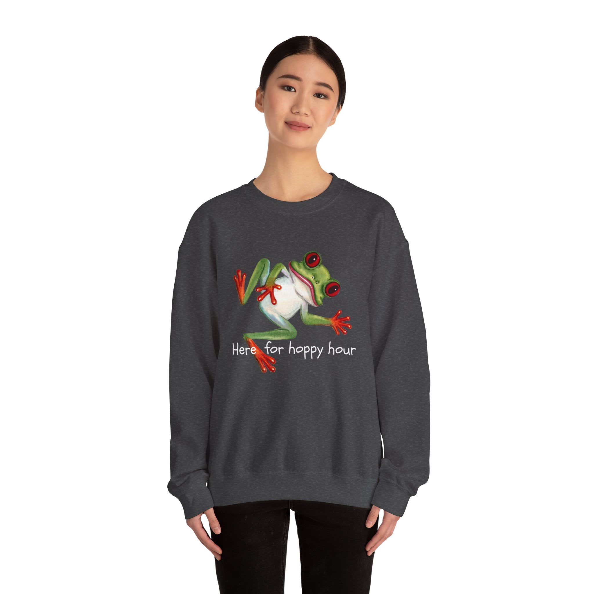 Frog 'Here for Hoppy Hour' Crewneck Sweatshirt