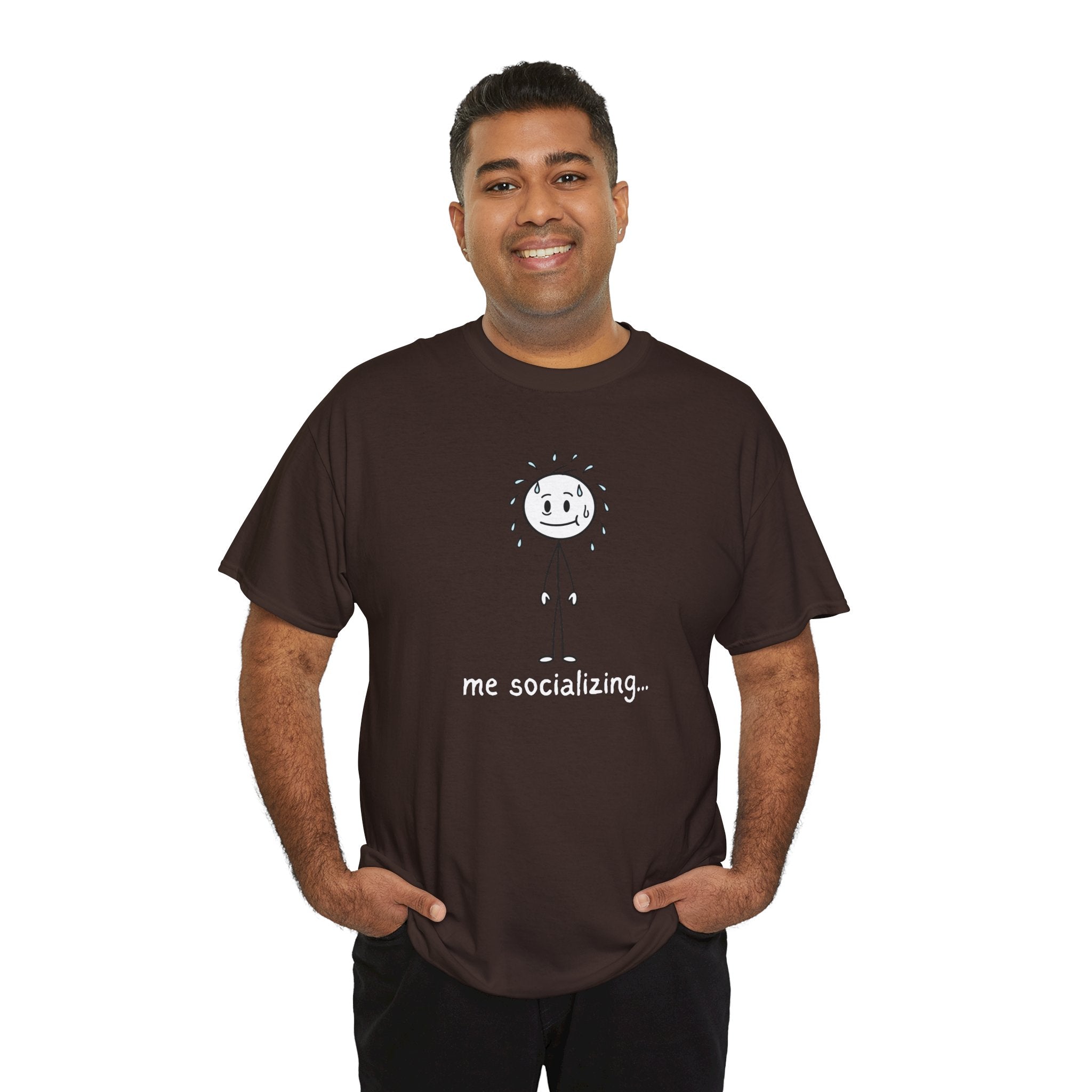 Me Socializing T-Shirt — Funny Introvert Stick Figure Tee