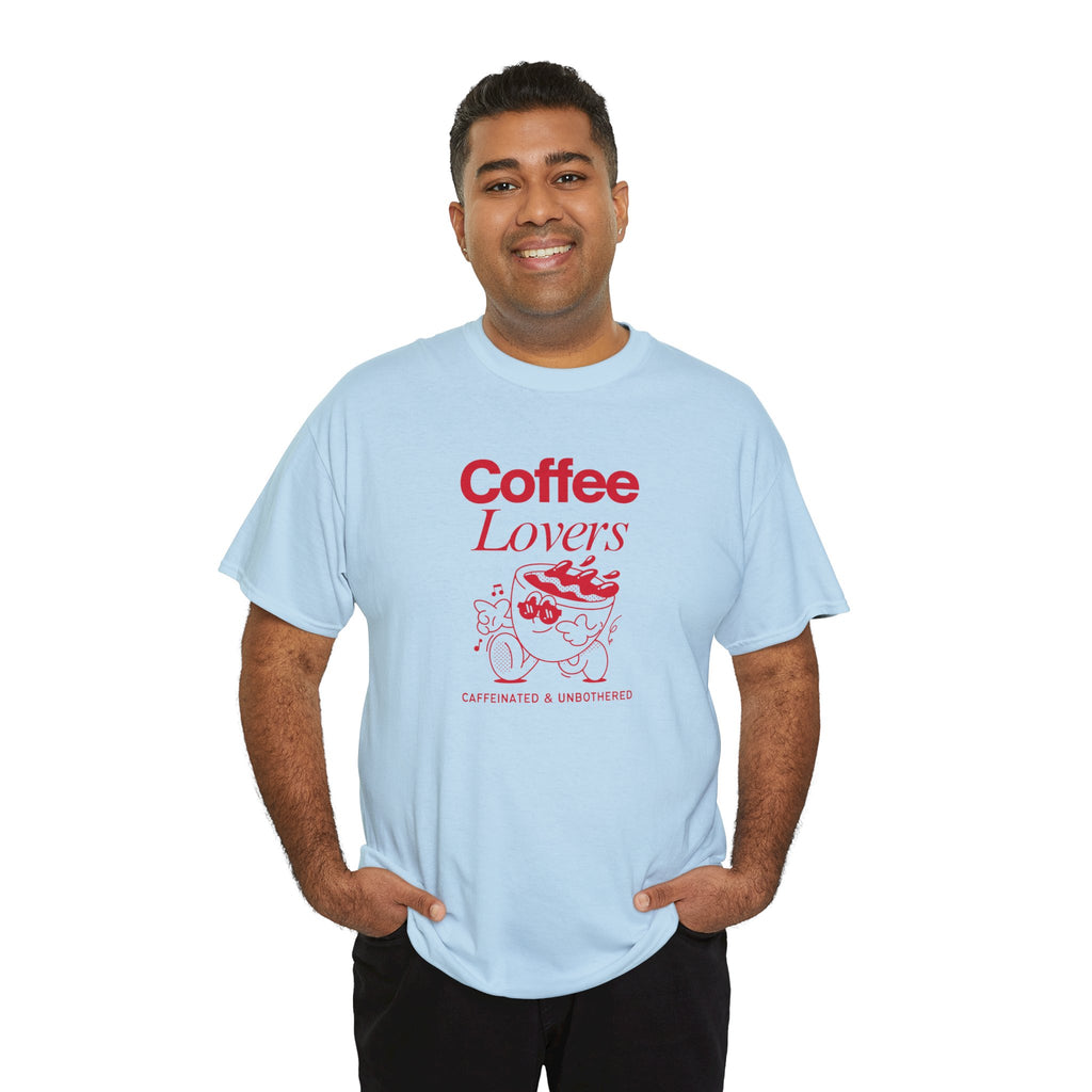 Coffee Lovers T-Shirt — Cute Red Coffee Cup Graphic Tee