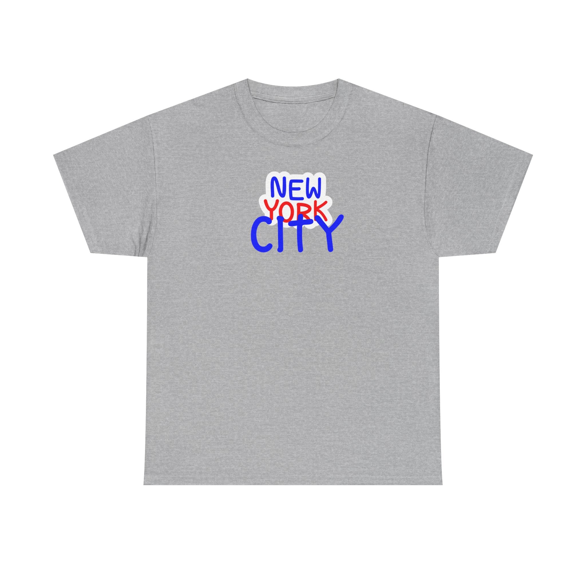 New York City Graphic Tee - Handwritten Red & Blue NYC T-Shirt