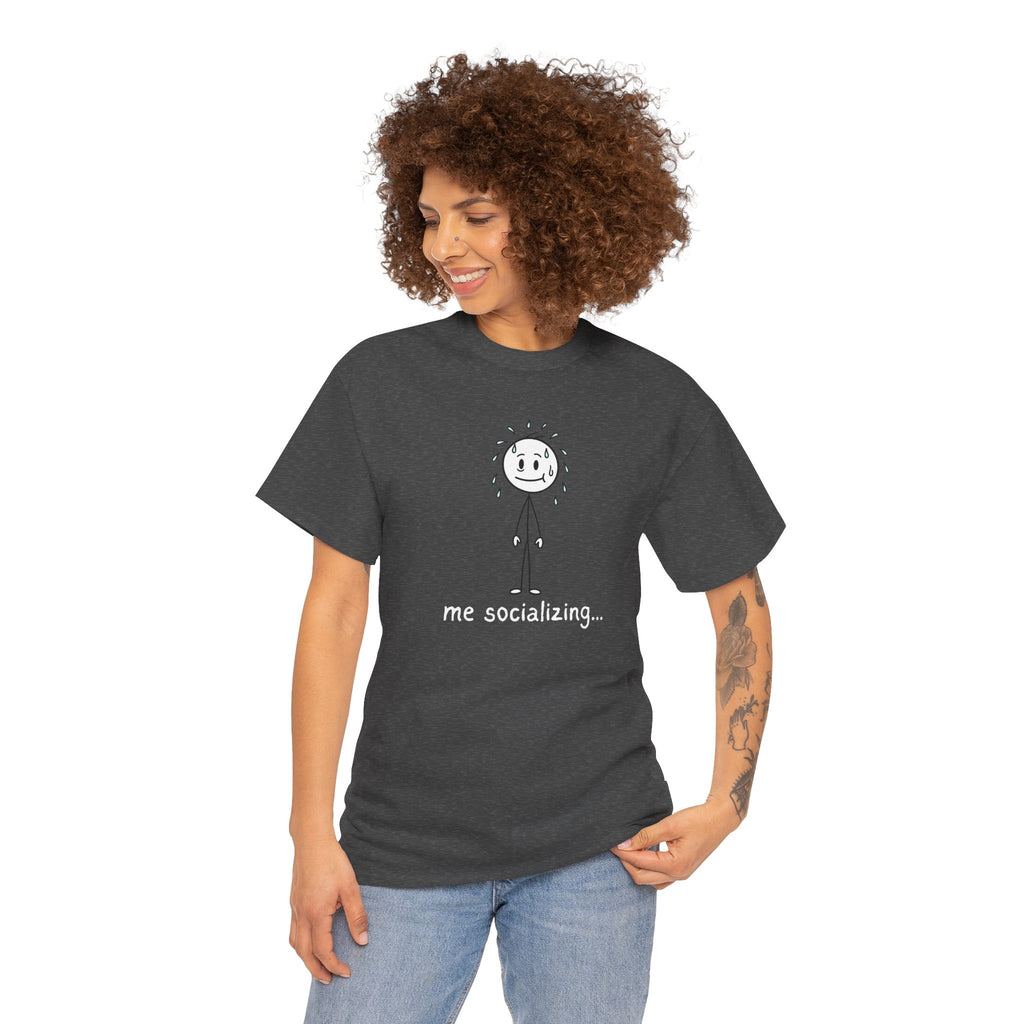 Me Socializing T-Shirt — Funny Introvert Stick Figure Tee