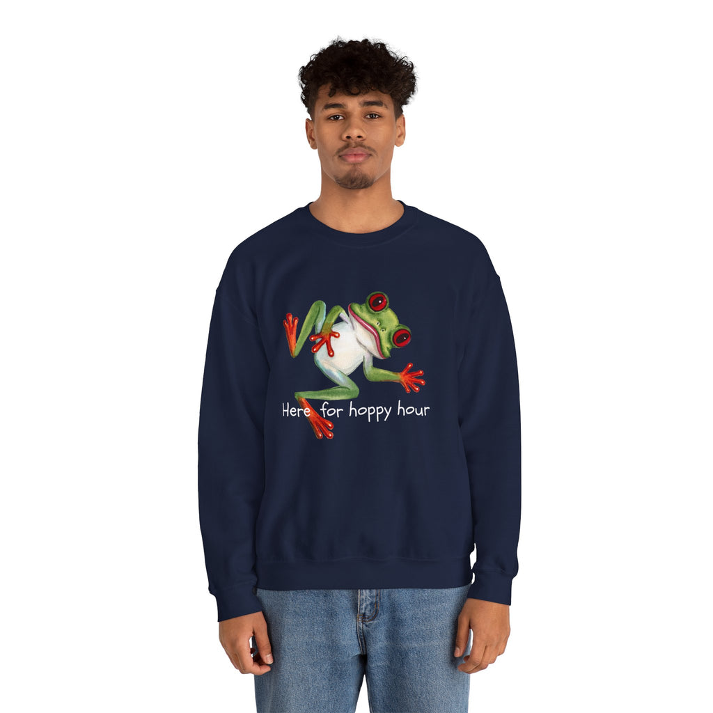 Frog 'Here for Hoppy Hour' Crewneck Sweatshirt