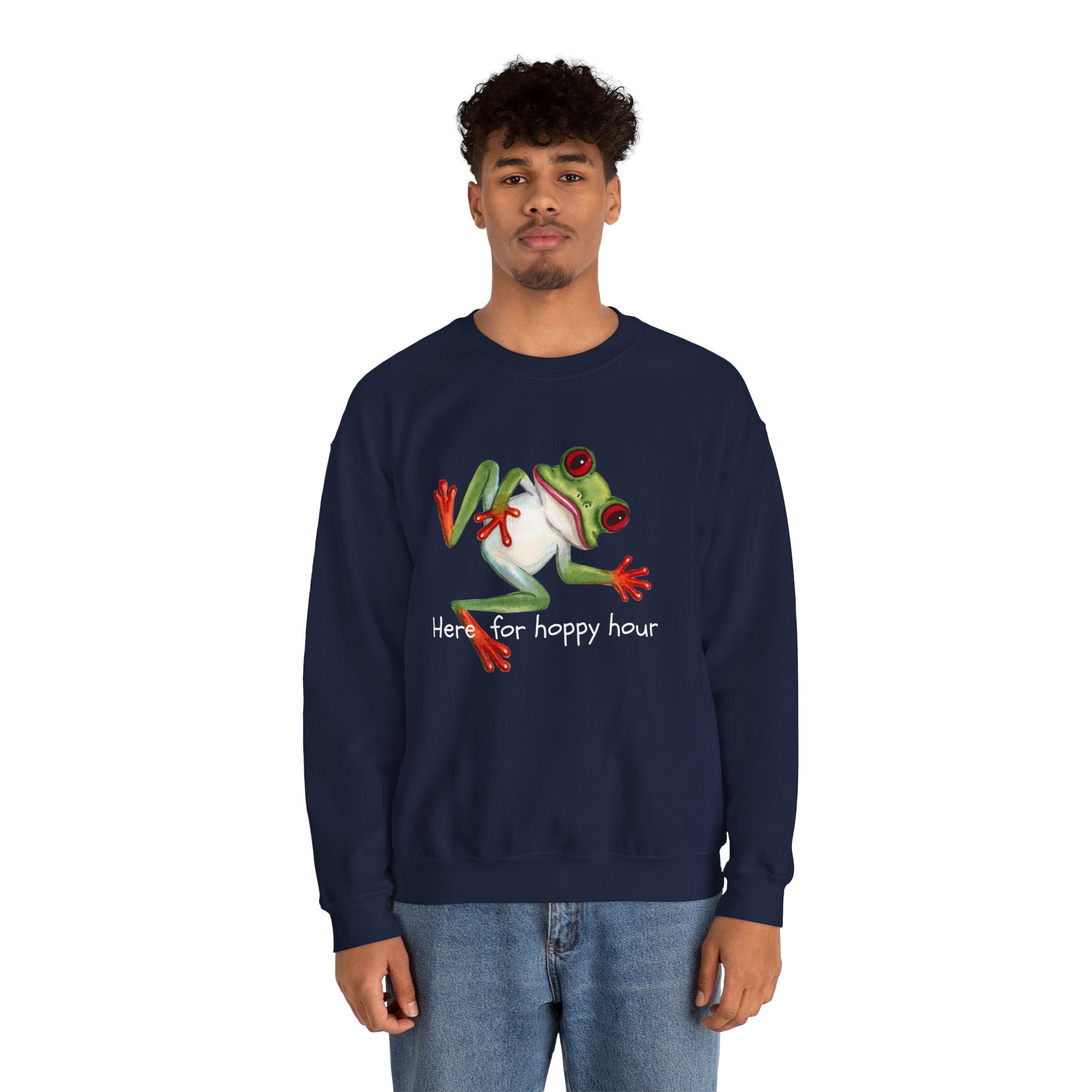 Frog 'Here for Hoppy Hour' Crewneck Sweatshirt