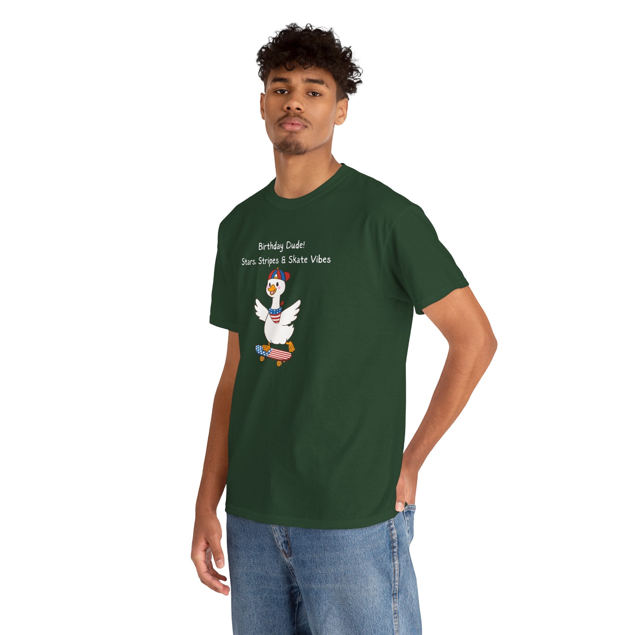 Birthday Dude! Stars, Stripes & Skate Vibes Tee