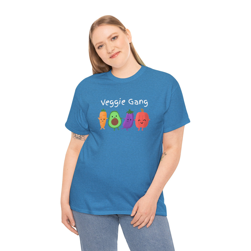 Veggie Gang T-Shirt – Cute Cartoon Avocado, Carrot, Eggplant & Pepper Tee
