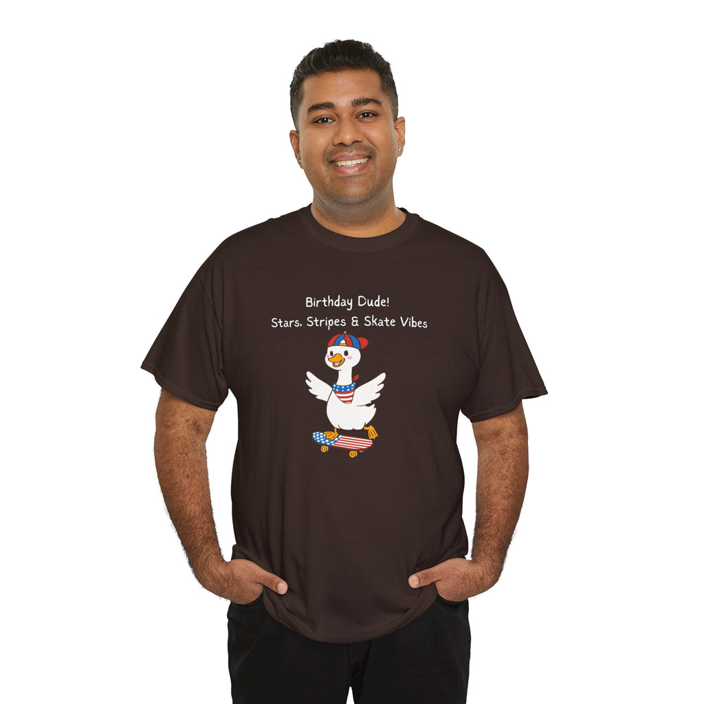 Birthday Dude! Stars, Stripes & Skate Vibes Tee