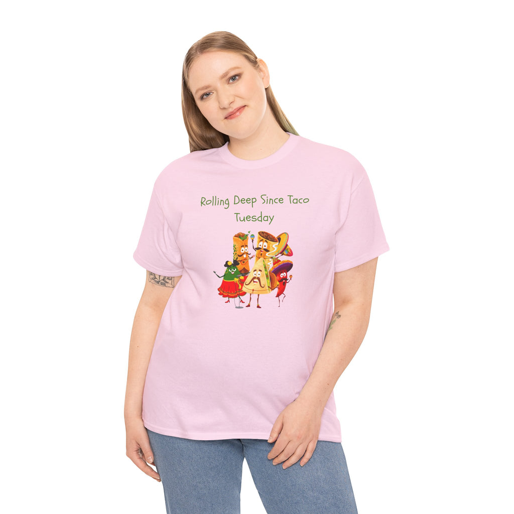 Taco Tuesday Graphic Tee — "Rolling Deep Since Taco Tuesday" Funny Mexican Food Shirt