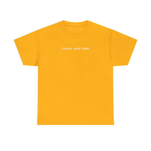 'Universe, Speak Louder' Black Graphic Tee Tag