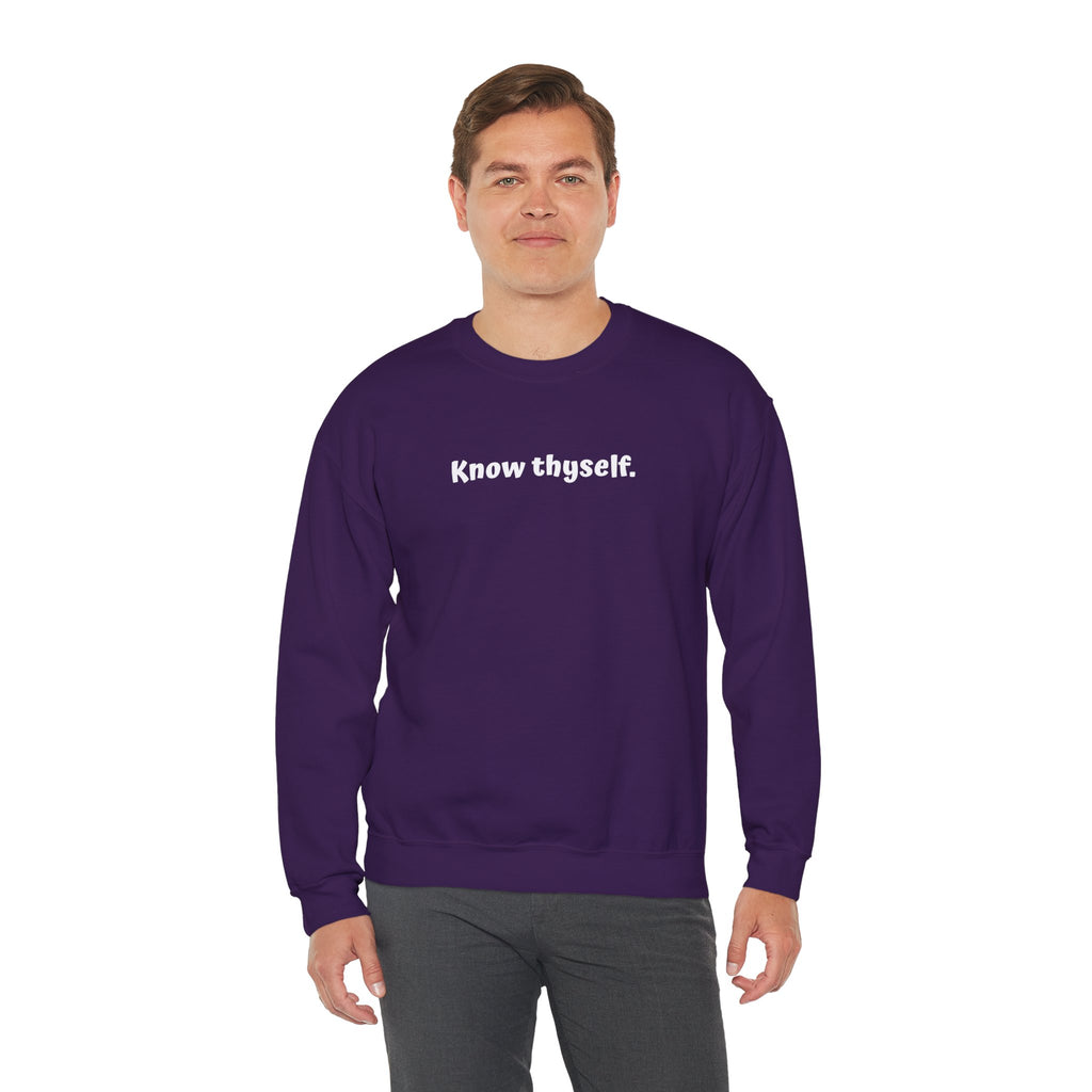 Know Thyself Crewneck Sweatshirt — Minimalist Inspirational Sweatshirt