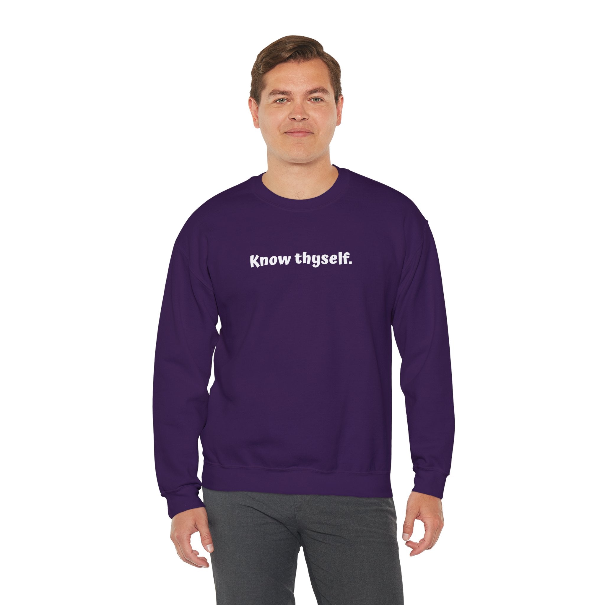 Know Thyself Crewneck Sweatshirt — Minimalist Inspirational Sweatshirt