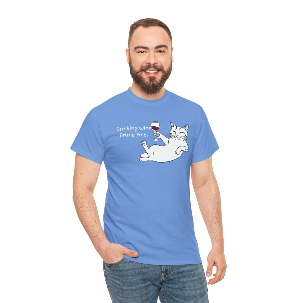Drinking Wine, Feline Fine Cat Tee