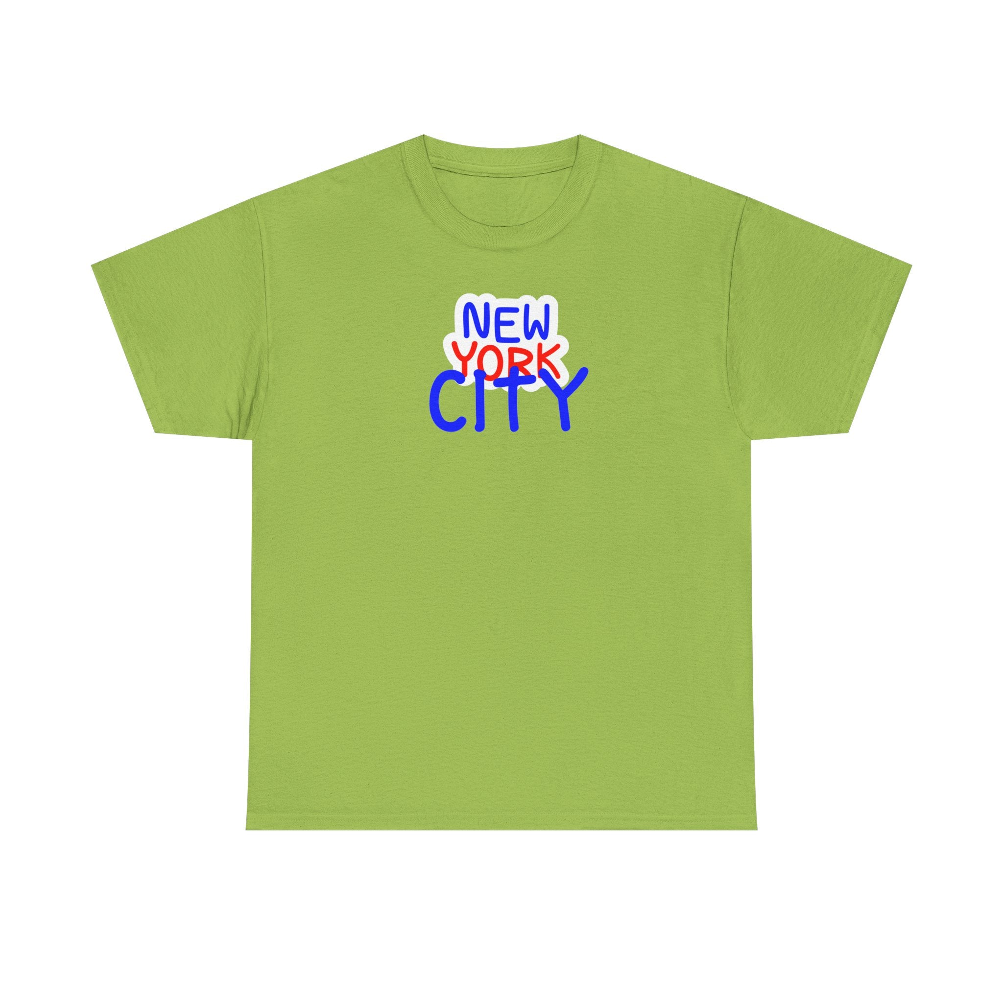 New York City Graphic Tee - Handwritten Red & Blue NYC T-Shirt
