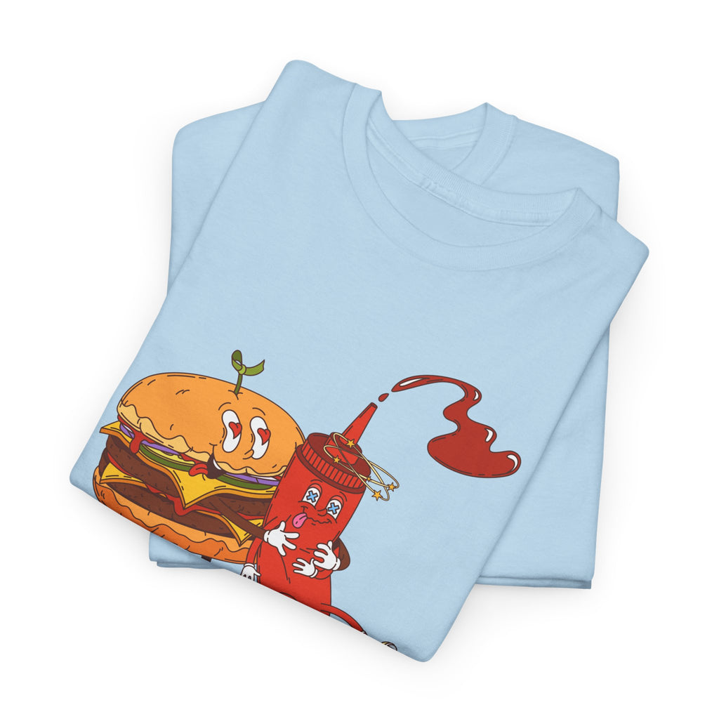 Ketchup & Burger Besties Tee — "Without Me, He’s Dry" Funny Food Couple T-Shirt
