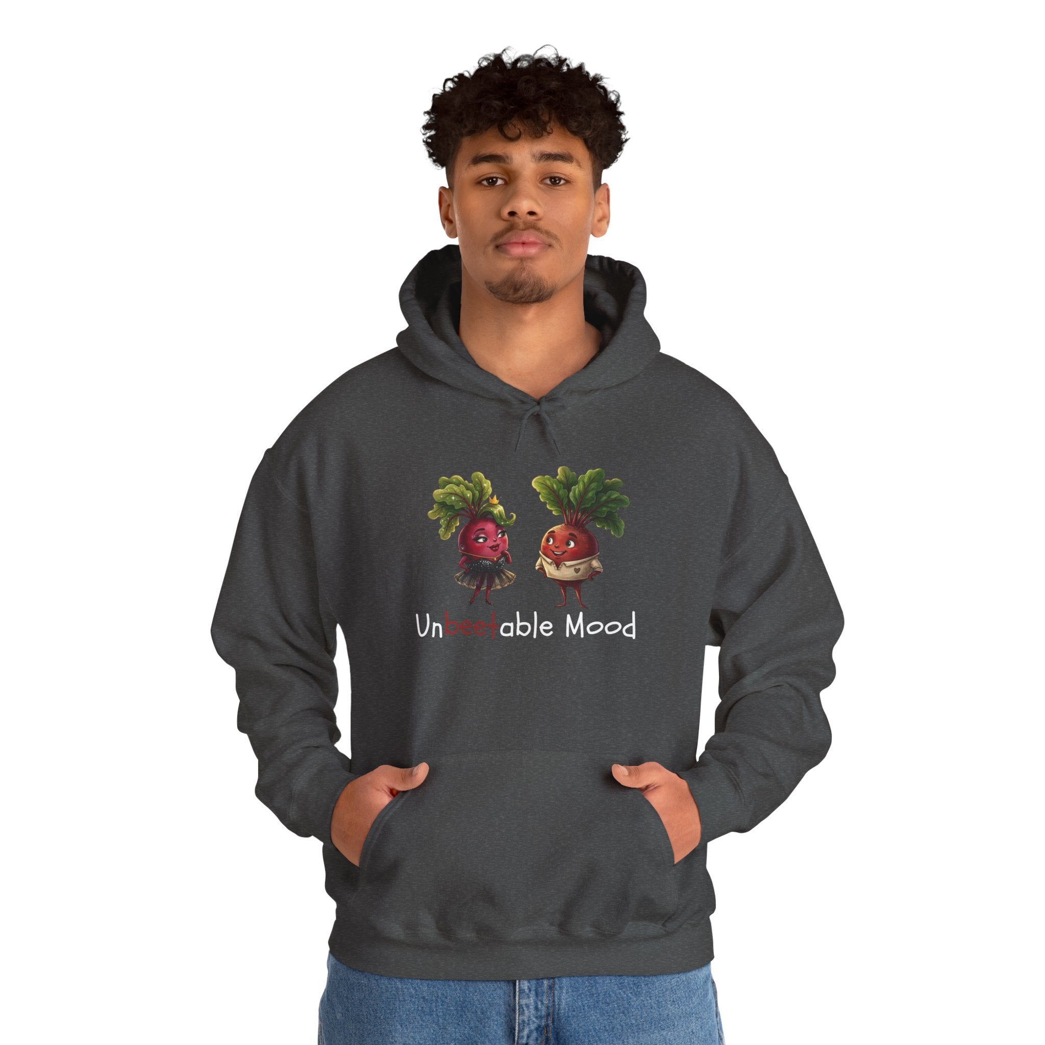 Radish 'Unbeetable Mood' Hoodie – Cute Veggie Couple Graphic Sweatshirt