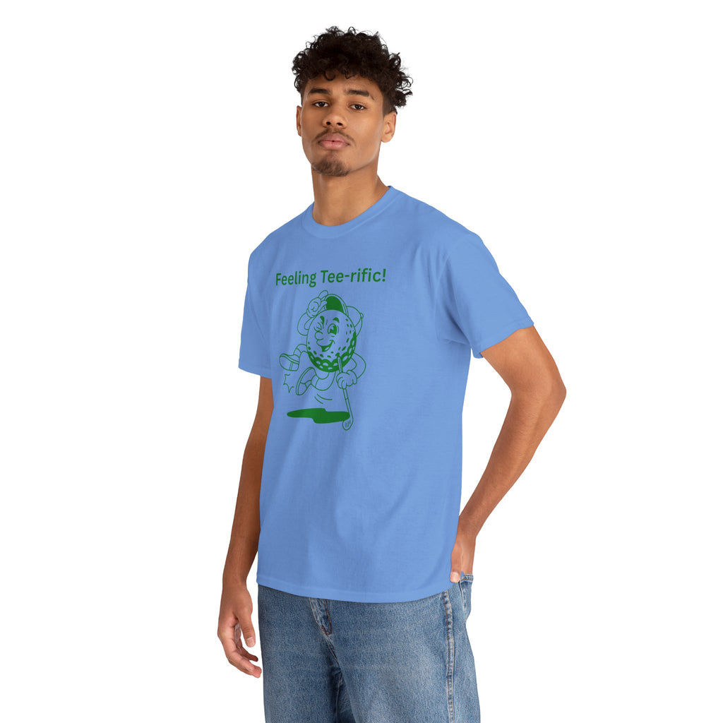 Golf Tee T-Shirt — "Feeling Tee-rific!" Vintage Golf Character Shirt