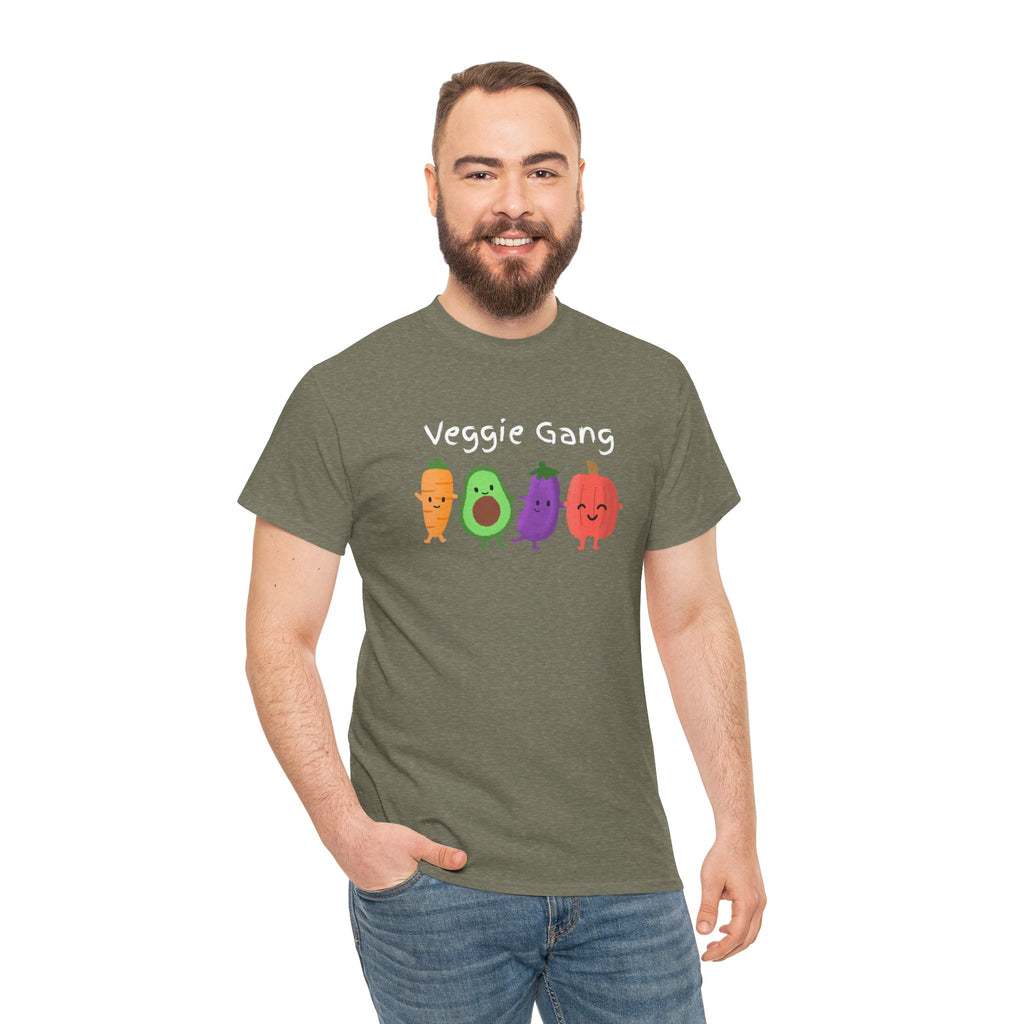Veggie Gang T-Shirt – Cute Cartoon Avocado, Carrot, Eggplant & Pepper Tee