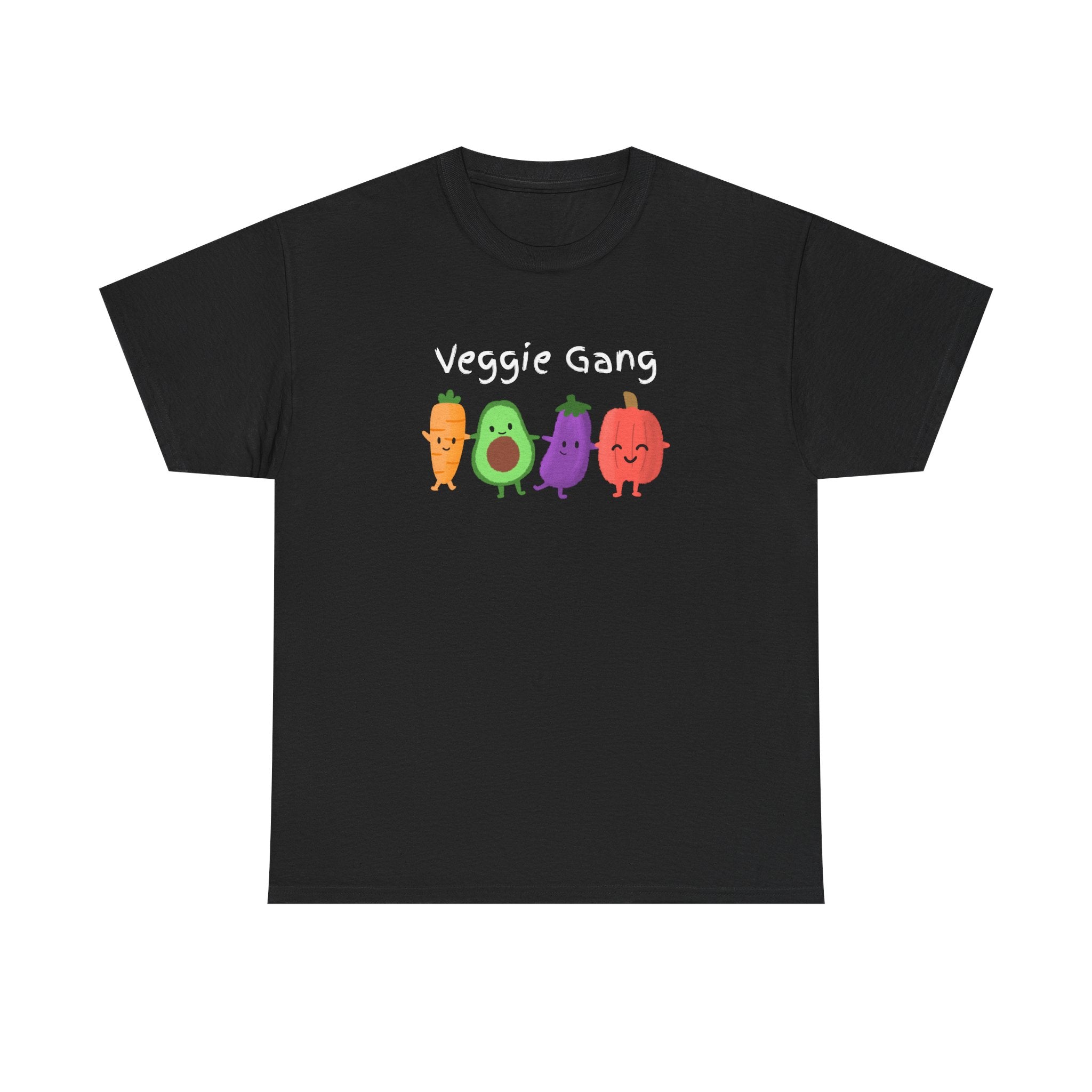 Veggie Gang T-Shirt – Cute Cartoon Avocado, Carrot, Eggplant & Pepper Tee