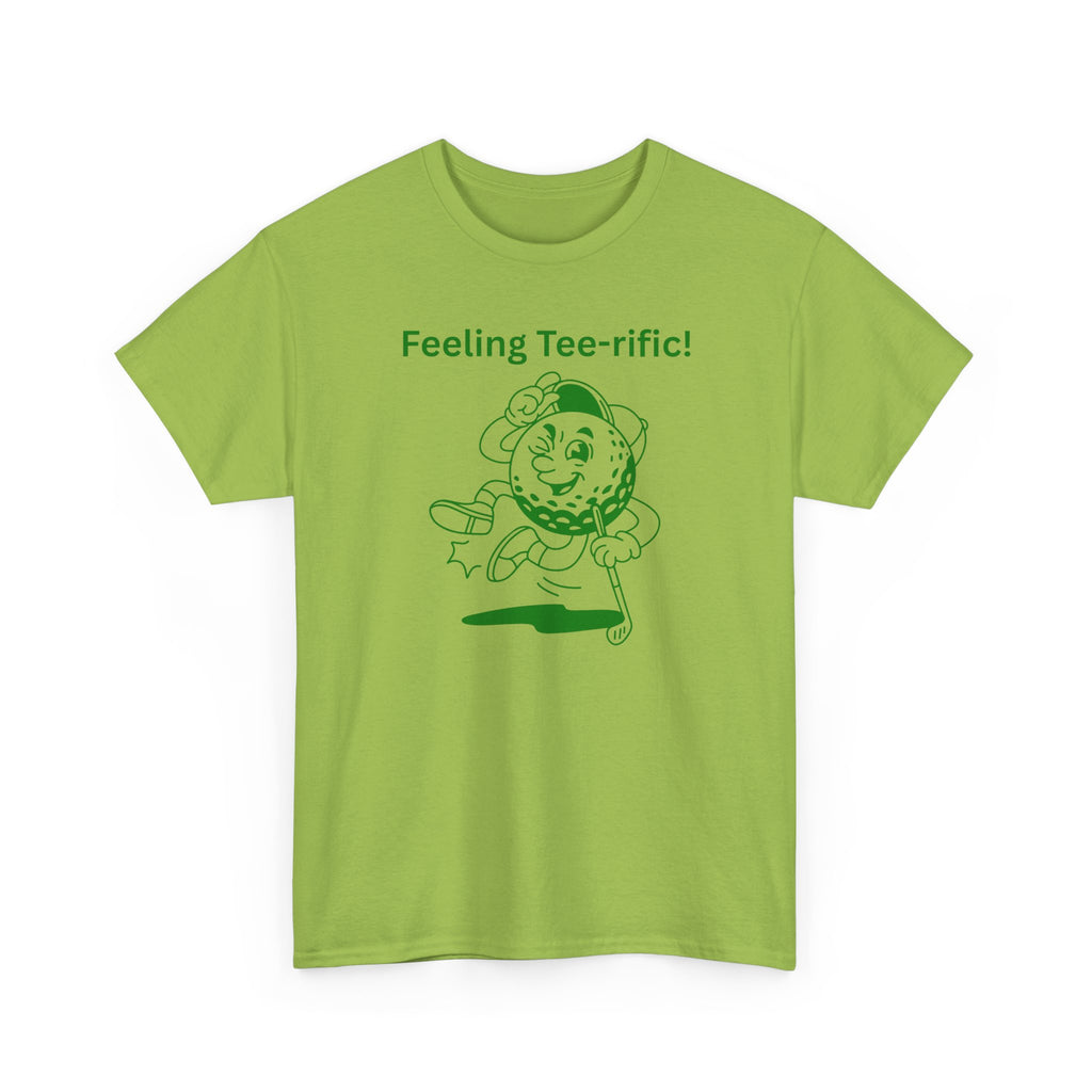 Golf Tee T-Shirt — "Feeling Tee-rific!" Vintage Golf Character Shirt